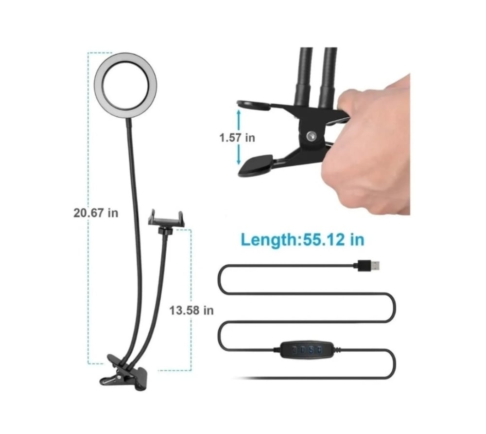 Foto 4 pulgar | Kit De Luces Tipo Anillo 2 En 1 Para Fotografía Y Selfie Con Trípode - Venta Internacional.