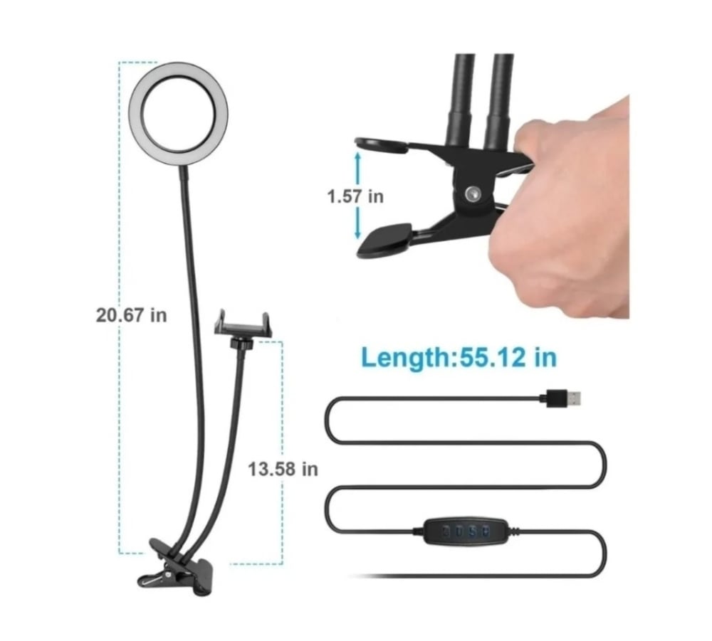 Foto 5 pulgar | Kit De Luces Tipo Anillo 2 En 1 Para Fotografía Y Selfie Con Trípode - Venta Internacional.