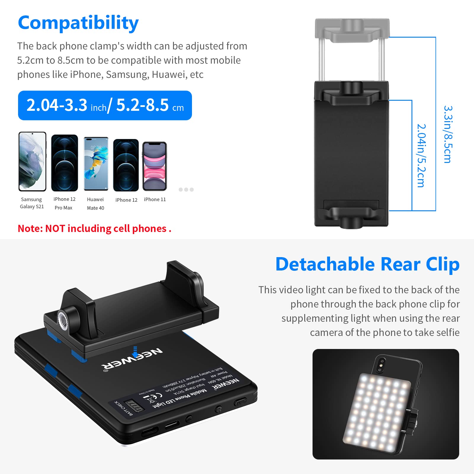Foto 6 pulgar | Lámpara Para Selfies Neewer Nl-60ai, 60 Led, 2000 Mah, Recargable - Venta Internacional.