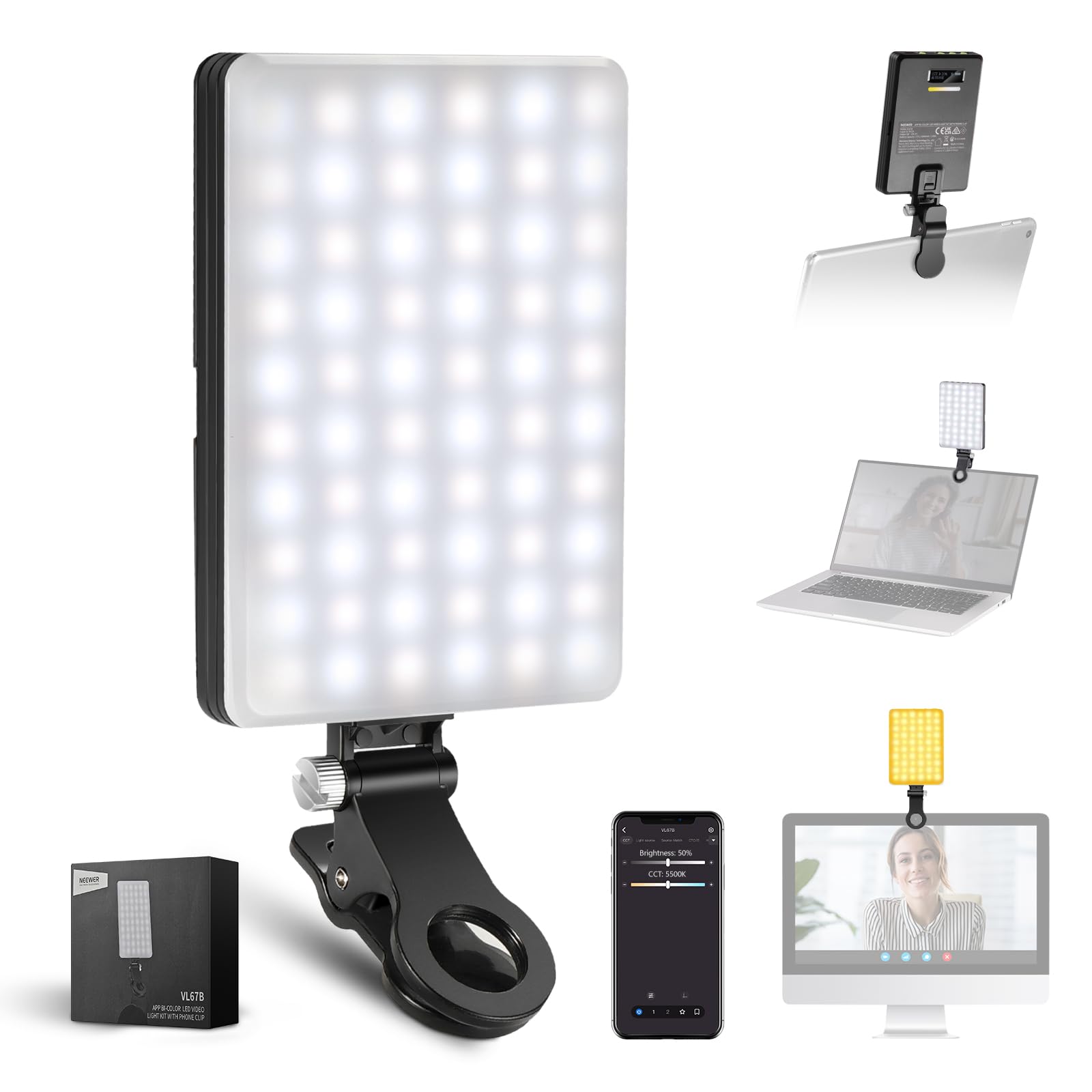 Foto 1 | Teléfono Selfie Light Neewer Basics Vl67b Para Iphone Con Control De Aplicaciones - Venta Internacional.