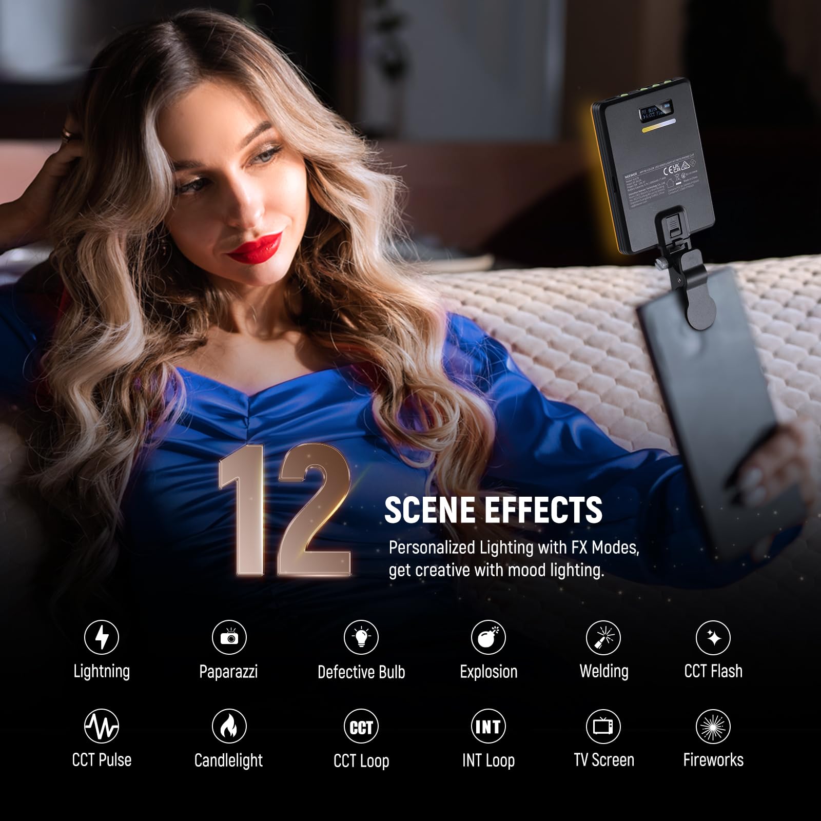 Foto 6 | Teléfono Selfie Light Neewer Basics Vl67b Para Iphone Con Control De Aplicaciones - Venta Internacional.