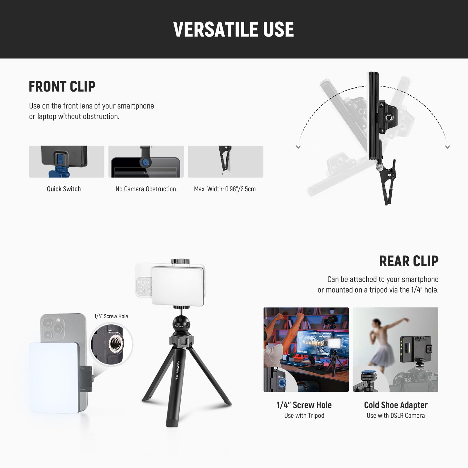 Foto 7 | Teléfono Selfie Light Neewer Basics Vl67b Para Iphone Con Control De Aplicaciones - Venta Internacional.
