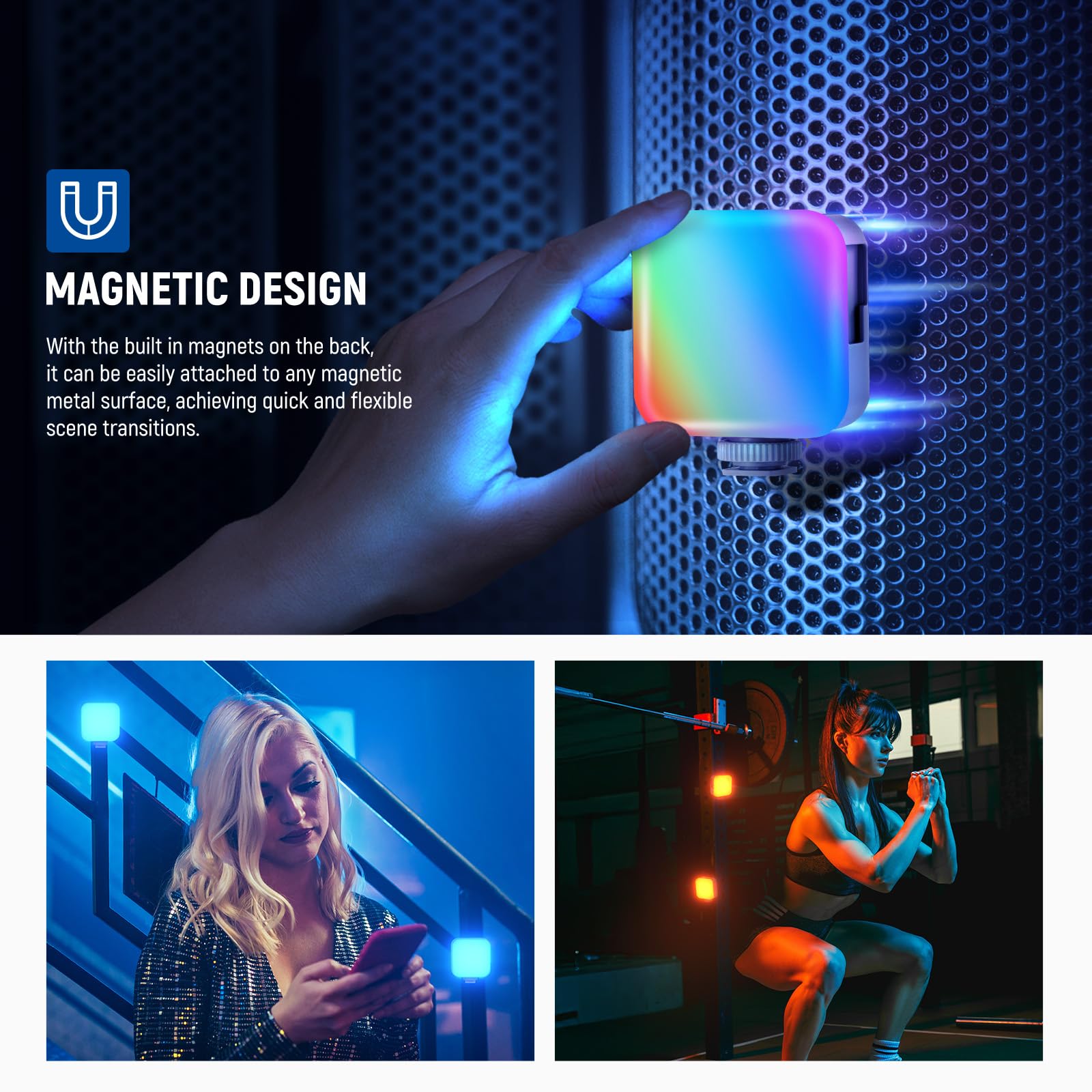 Foto 6 | Lámpara De Vídeo Neewer Basic Magnetic Rgb Bl60c Cri96+ 2500-9000k - Venta Internacional.