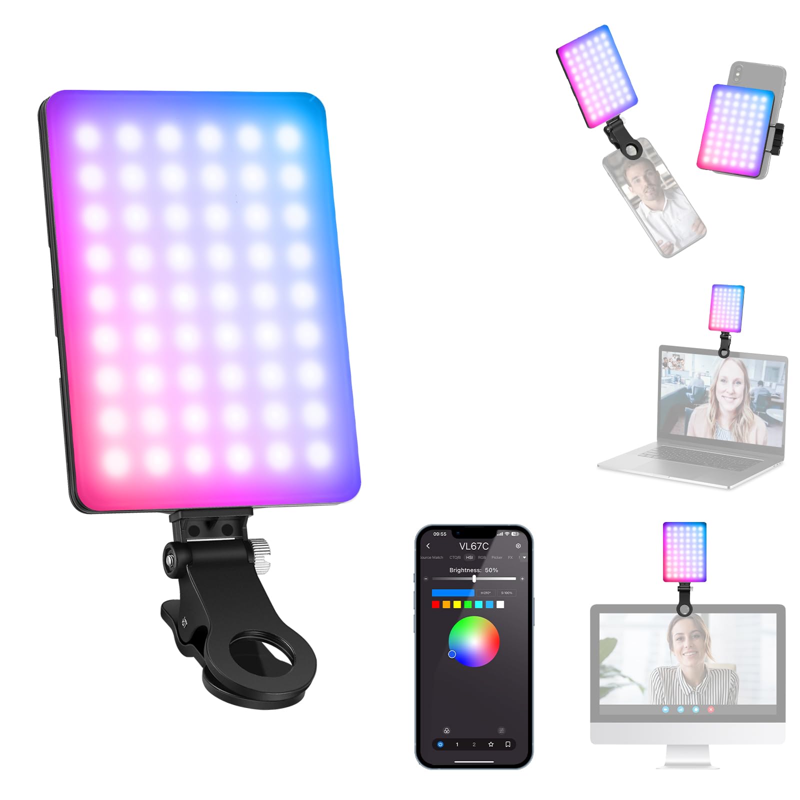 Foto 1 | Luz De Relleno Portátil Neewer Vl67c Rgb Con Control De Aplicaciones De 2000 Mah - Venta Internacional.