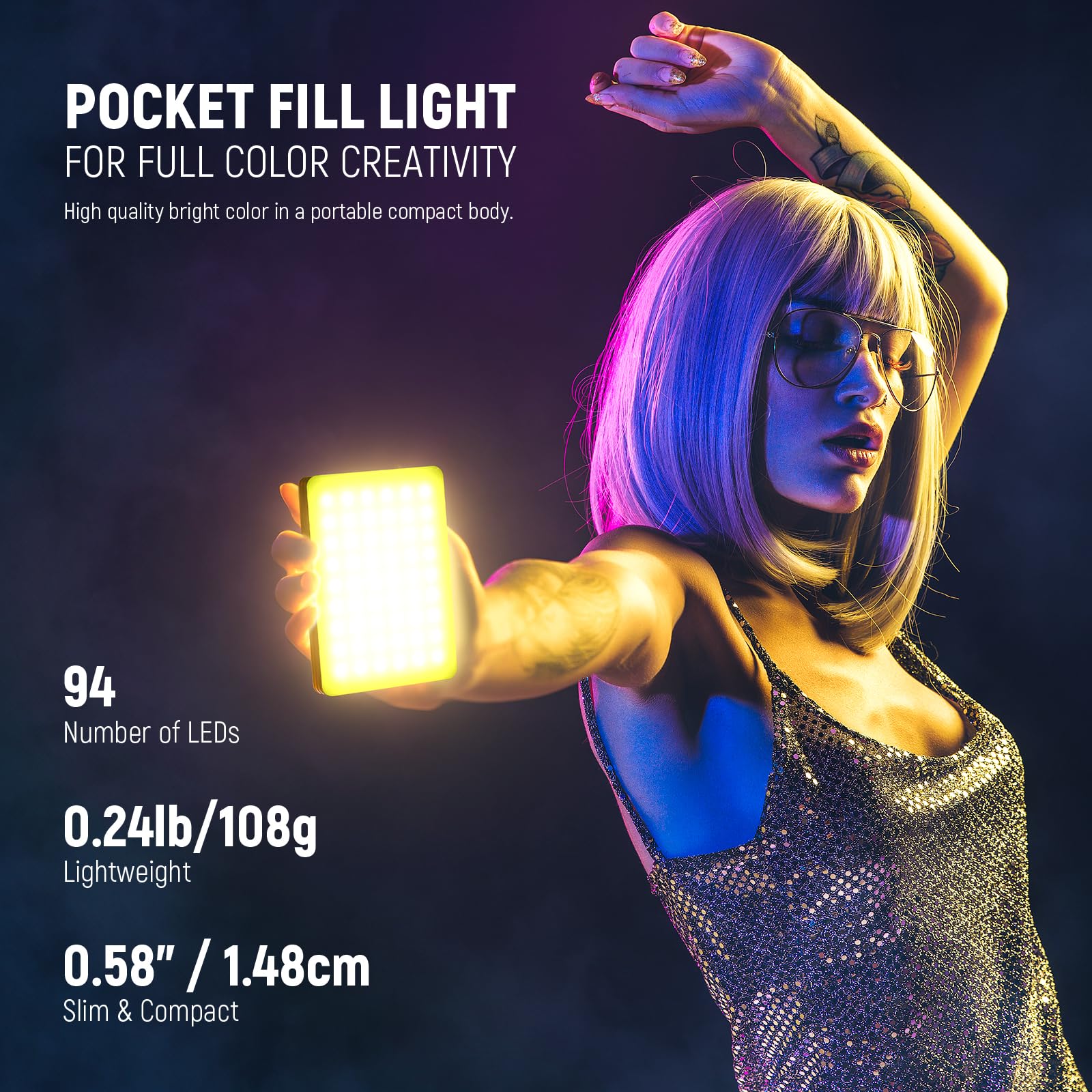 Foto 2 | Luz De Relleno Portátil Neewer Vl67c Rgb Con Control De Aplicaciones De 2000 Mah - Venta Internacional.