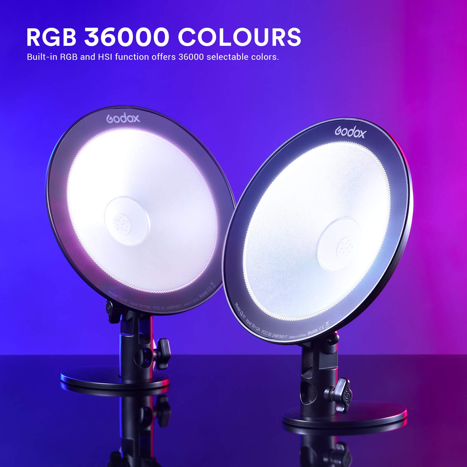 Foto 3 pulgar | Luz Ambiental Rgb Godox Cl10 10w 1100 Lúmenes Con 39 Efectos - Venta Internacional.