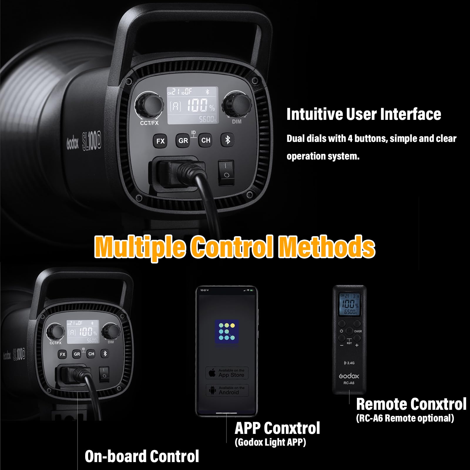 Foto 4 | Lámpara De Vídeo Godox Sl100bi 100w 2800k-6500k 32,100lux Cri97+ - Venta Internacional.