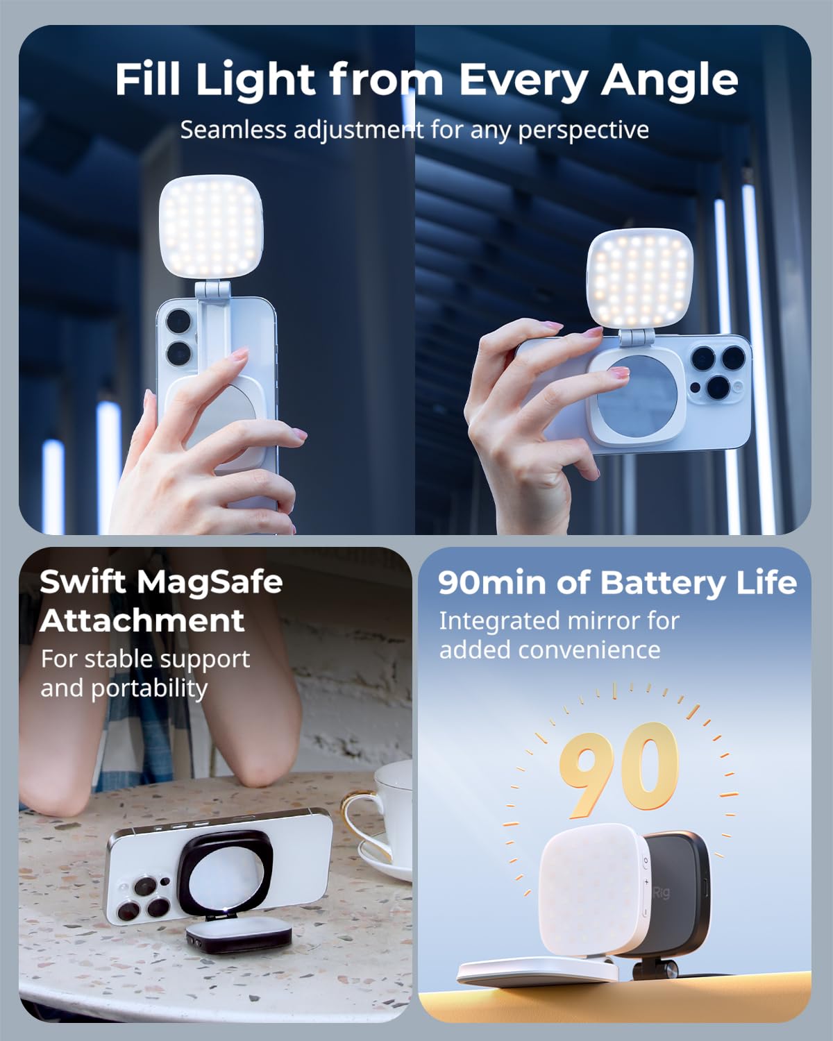 Foto 4 pulgar | Lámpara Magnética Para Selfies Smallrig Para Iphone Con Mirror Vibe P48 - Venta Internacional.