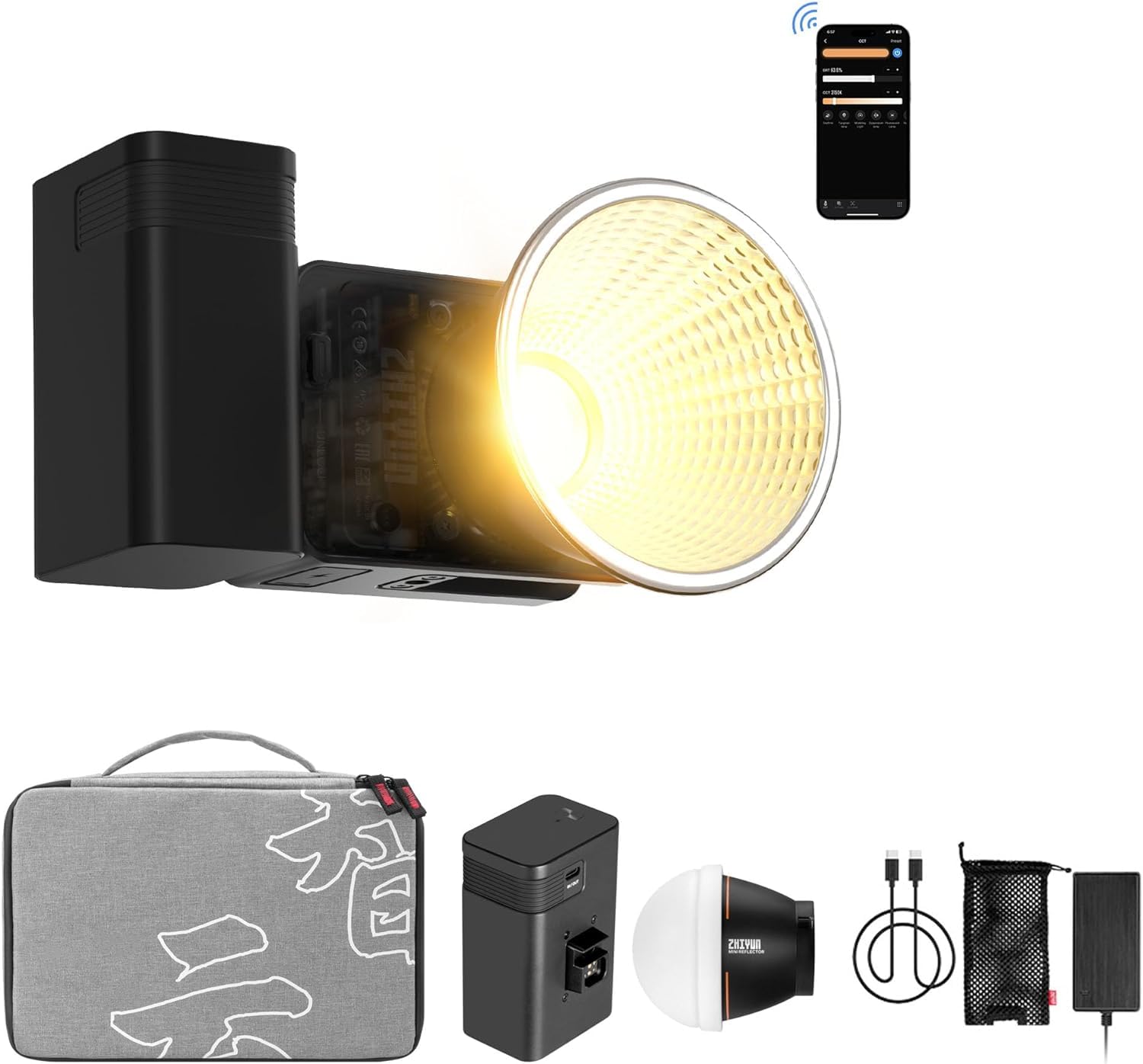 Foto 2 pulgar | Lámpara De Vídeo Zhiyun Molus X60 Cob Led Bicolor 2700k-6500k - Venta Internacional.