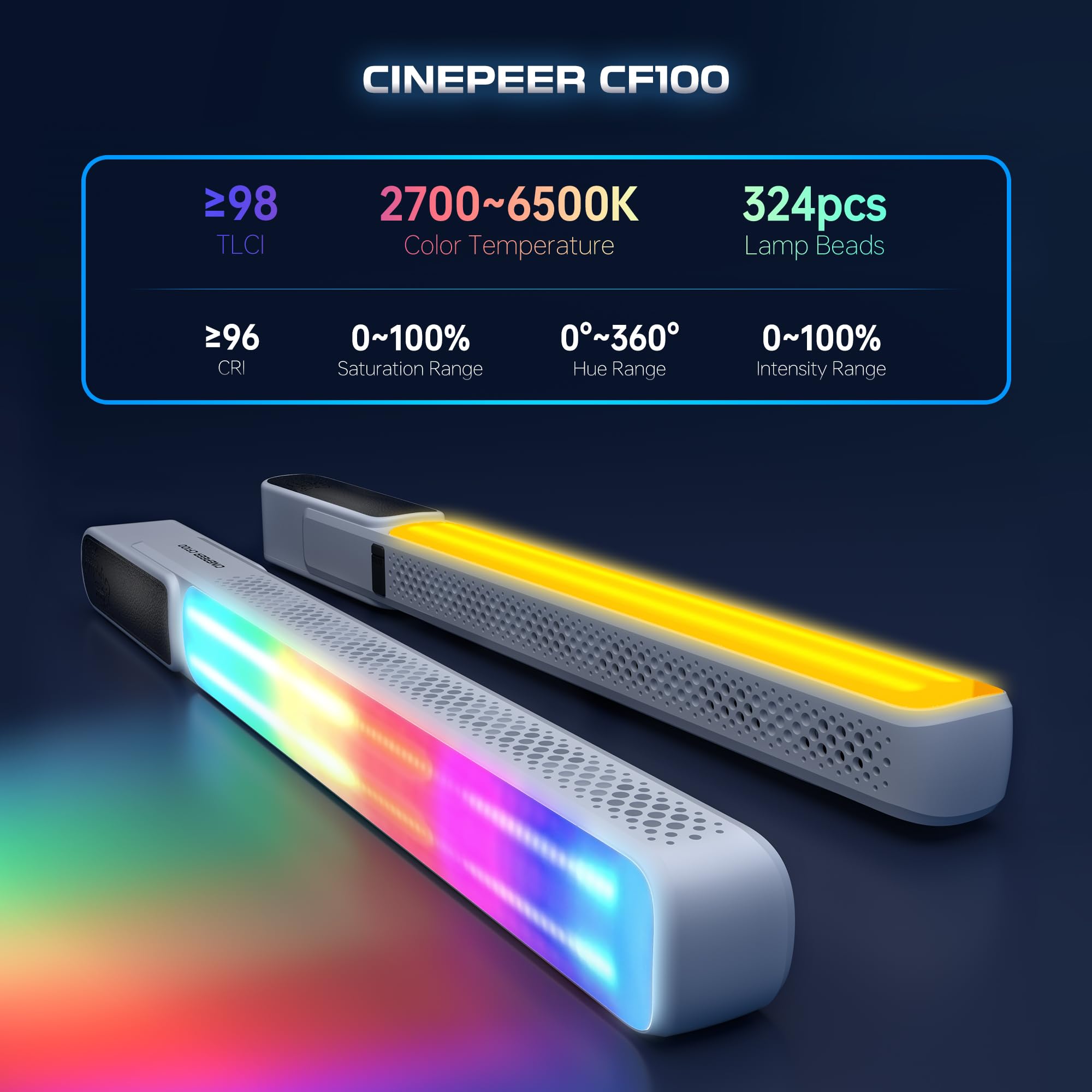 Foto 3 | Lámpara Led De Vídeo Zhiyun Cinepeer Cf100 100w Rgb 2700k-6500k - Venta Internacional.