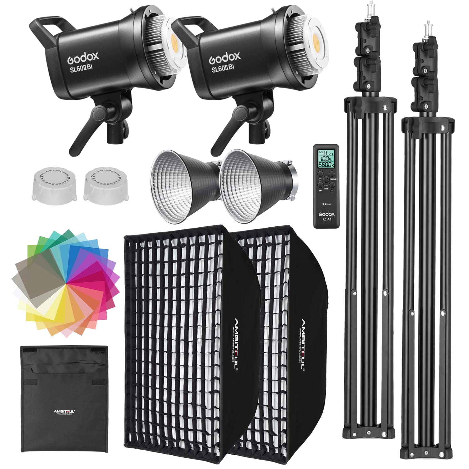 Foto 1 | Kit De Luces Led Para Vídeo Godox Sl60ii-bi 2800k-6500k, Paquete De 2 - Venta Internacional.