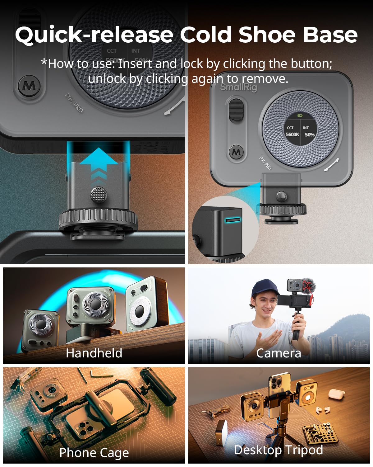 Foto 8 pulgar | Lámpara Led De Vídeo Smallrig Vibe P96 Pro Cri95+ 2500-6500k - Venta Internacional.