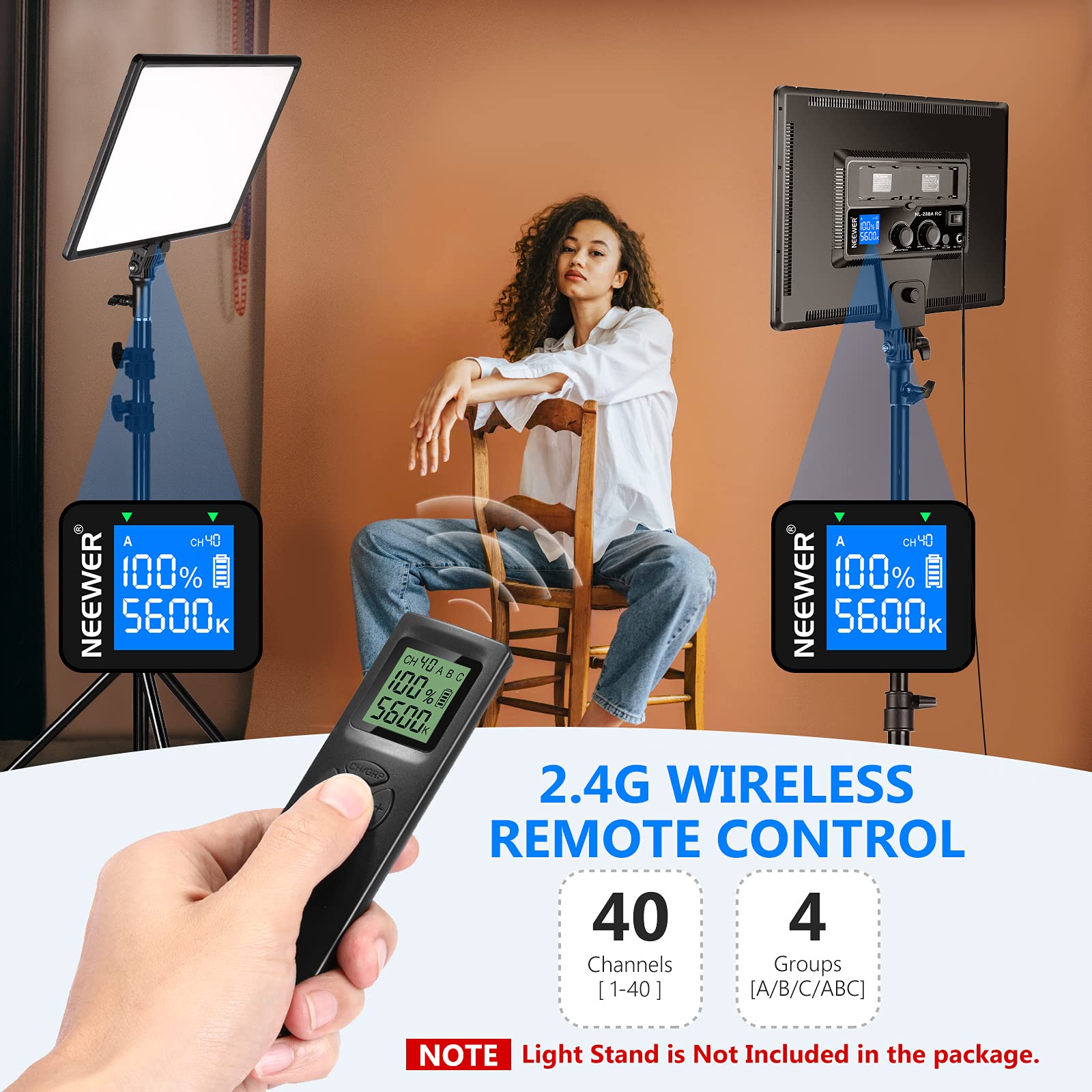 Foto 5 pulgar | Lámpara Led De Vídeo Neewer Nl288, 45 W, 4800 Lux, 3200 K-5600 K, Cri 97+ - Venta Internacional.