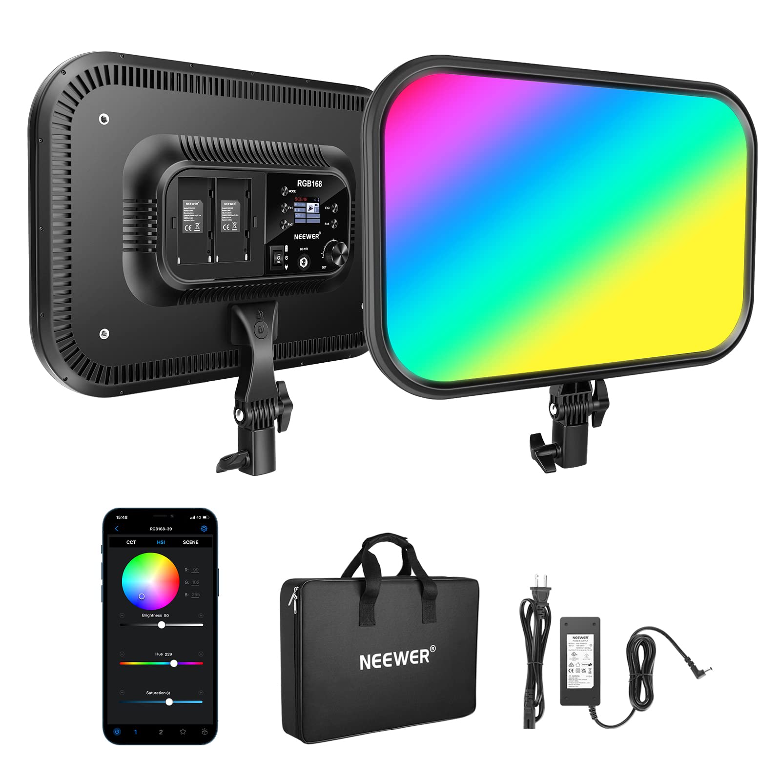 Foto 2 pulgar | Panel De Luz Led Para Vídeo Neewer 18.3 Rgb 60 W 2500k-8500k, Paquete De 1 - Venta Internacional.