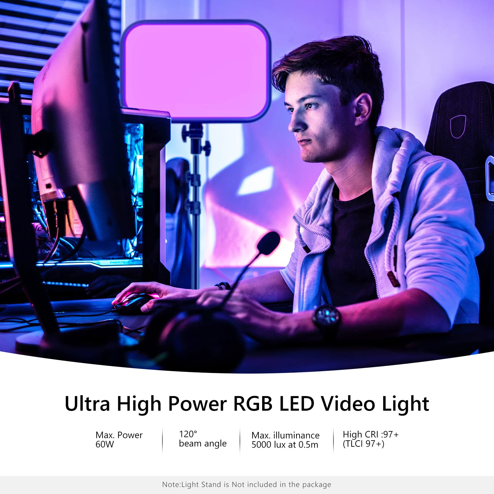 Foto 3 pulgar | Panel De Luz Led Para Vídeo Neewer 18.3 Rgb 60 W 2500k-8500k, Paquete De 1 - Venta Internacional.