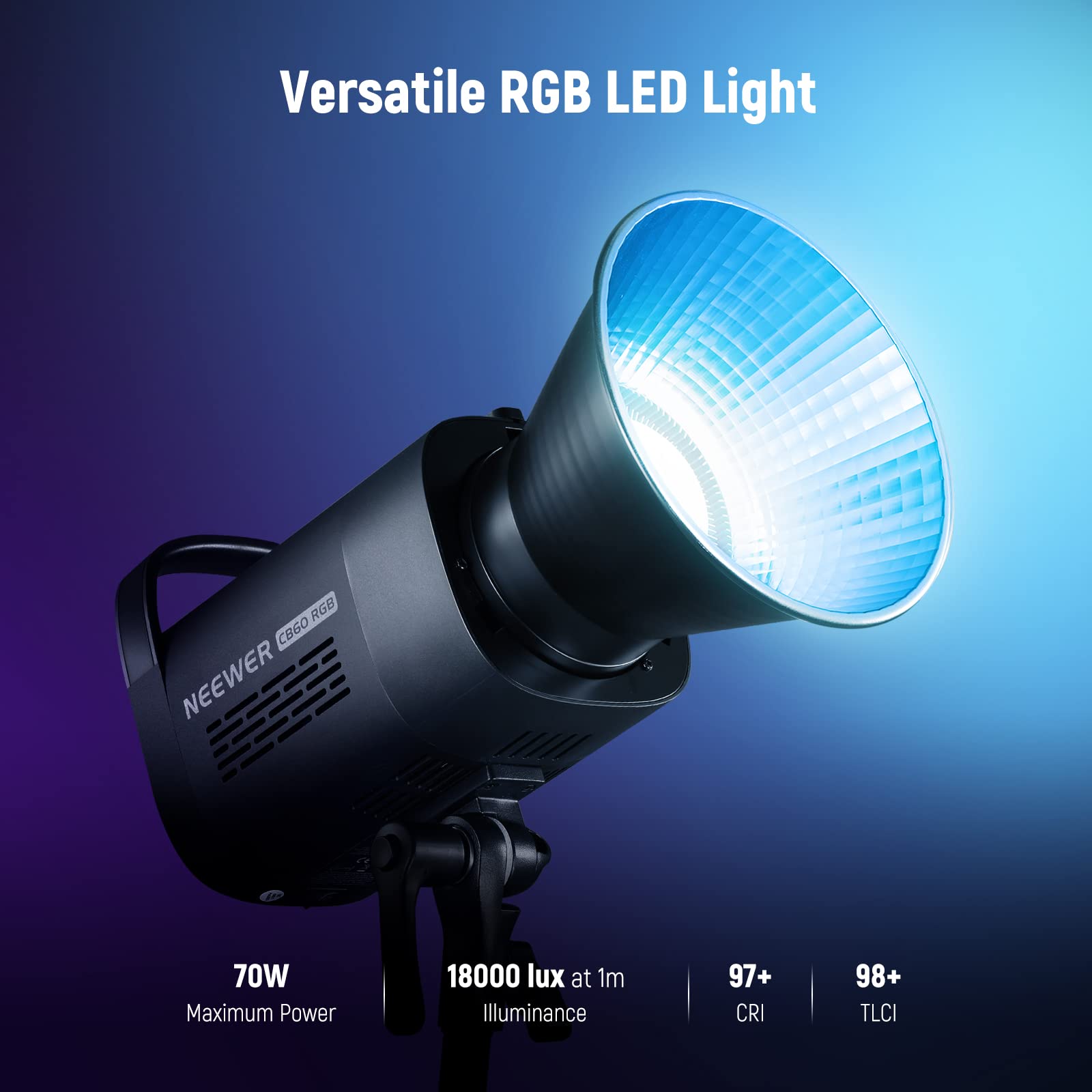 Foto 3 pulgar | Lámpara Led De Vídeo Neewer Cb60 Rgb De 70 W Con Control De Aplicaciones De 18000 Lux - Venta Internacional.