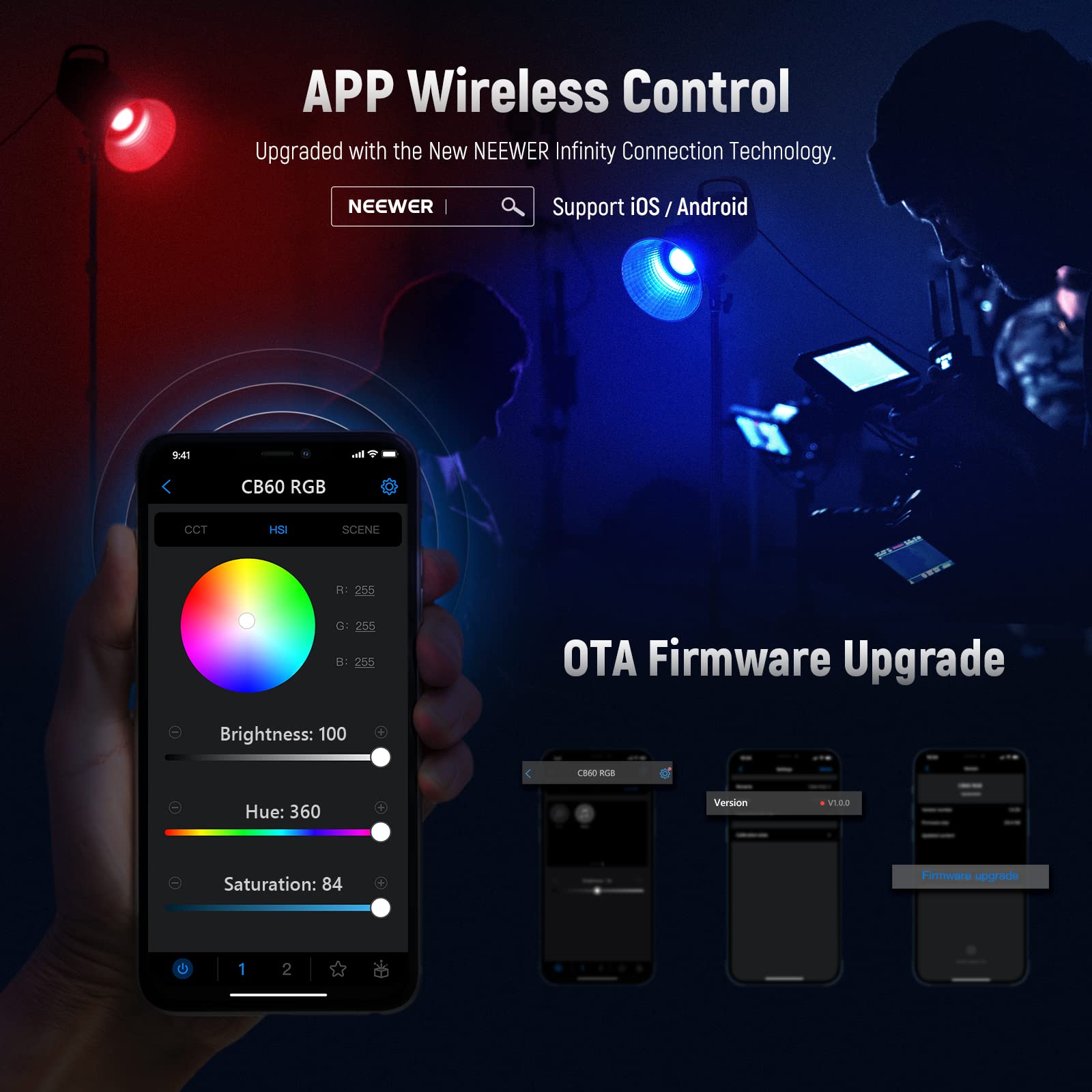 Foto 4 pulgar | Lámpara Led De Vídeo Neewer Cb60 Rgb De 70 W Con Control De Aplicaciones De 18000 Lux - Venta Internacional.
