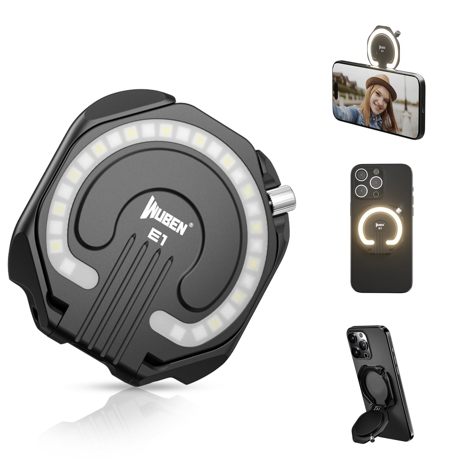 Luz Led Recargable Para Teléfono Selfie Light Wuben E1  Negra - Venta Internacional.