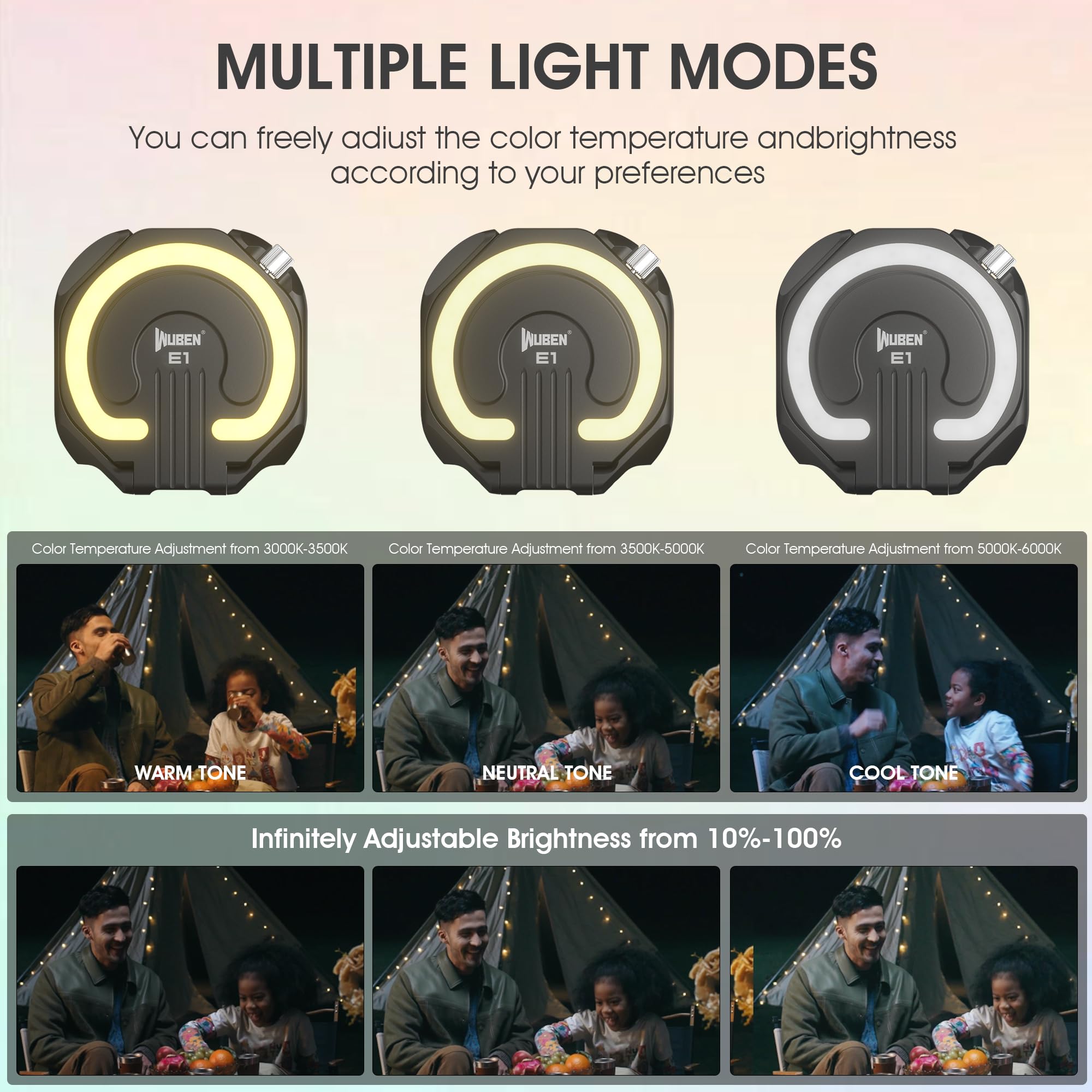 Foto 5 pulgar | Luz Led Recargable Para Teléfono Selfie Light Wuben E1  Negra - Venta Internacional.