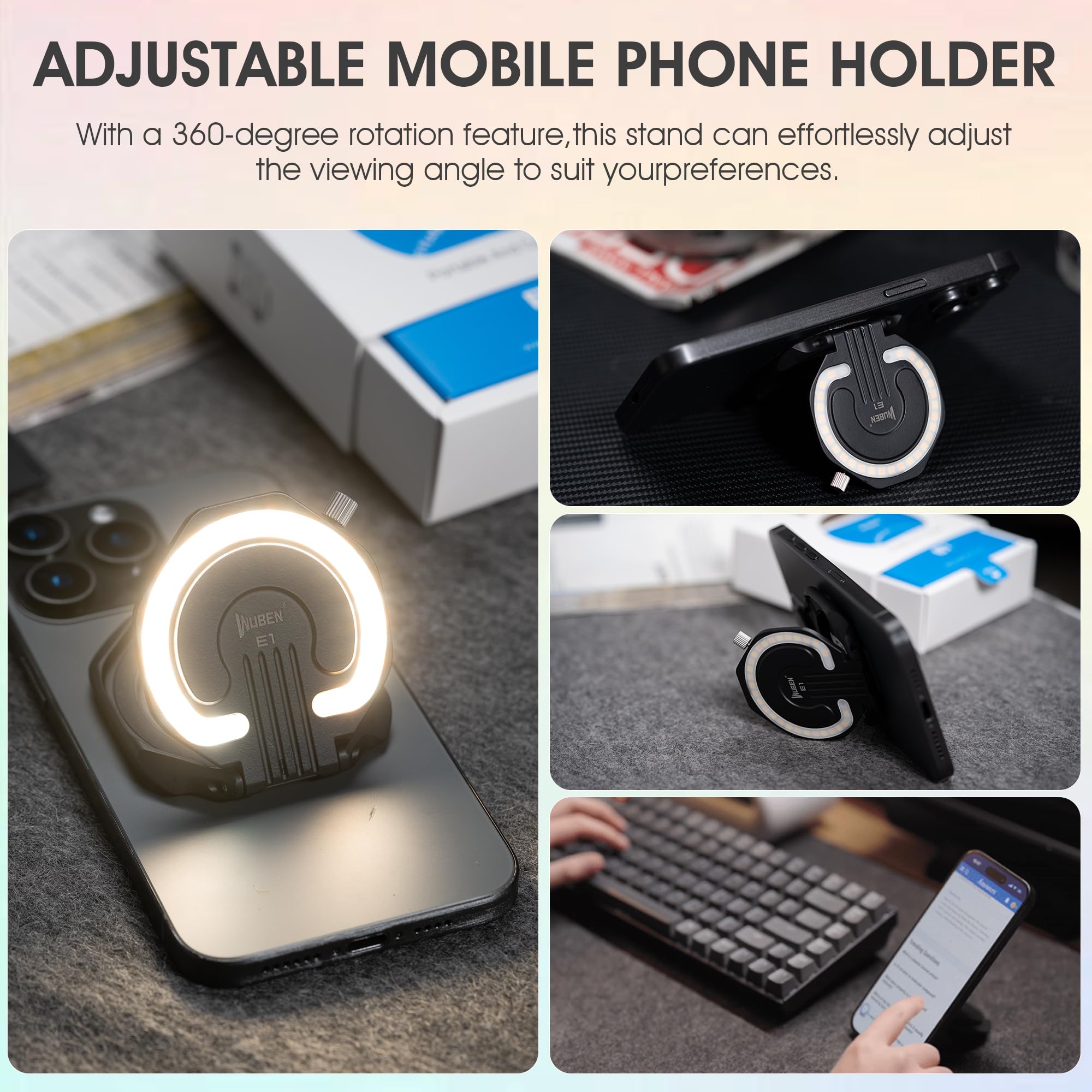 Foto 8 pulgar | Luz Led Recargable Para Teléfono Selfie Light Wuben E1  Negra - Venta Internacional.