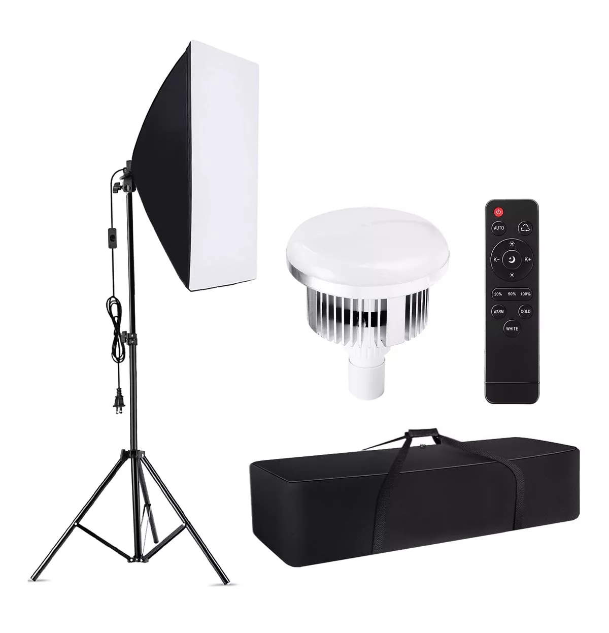 Kit De Luces De Fotografía De Estudio Softbox 200cm Negro $1,619