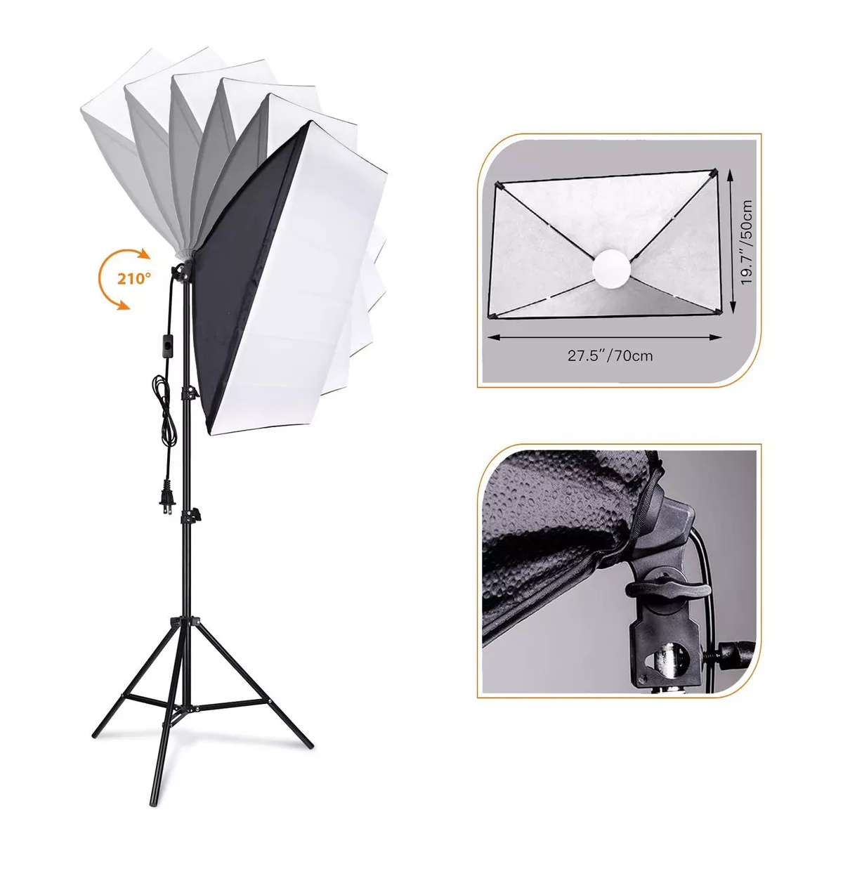 Foto 4 | Kit De Luces De Fotografía De Estudio Softbox 200cm Negro