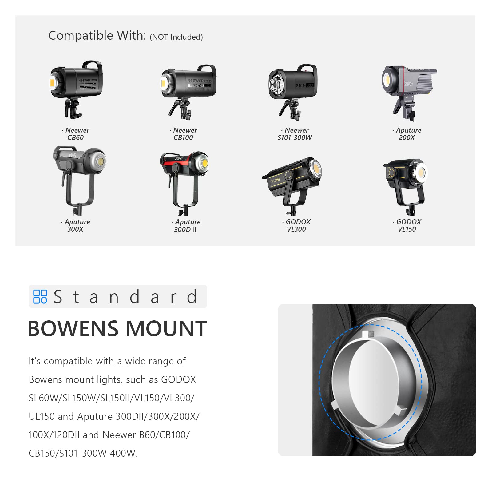 Foto 5 pulgar | Softbox Neewer Sb-bw6090 Rectangular De 60 X 90 Cm Con Soporte Bowens - Venta Internacional.