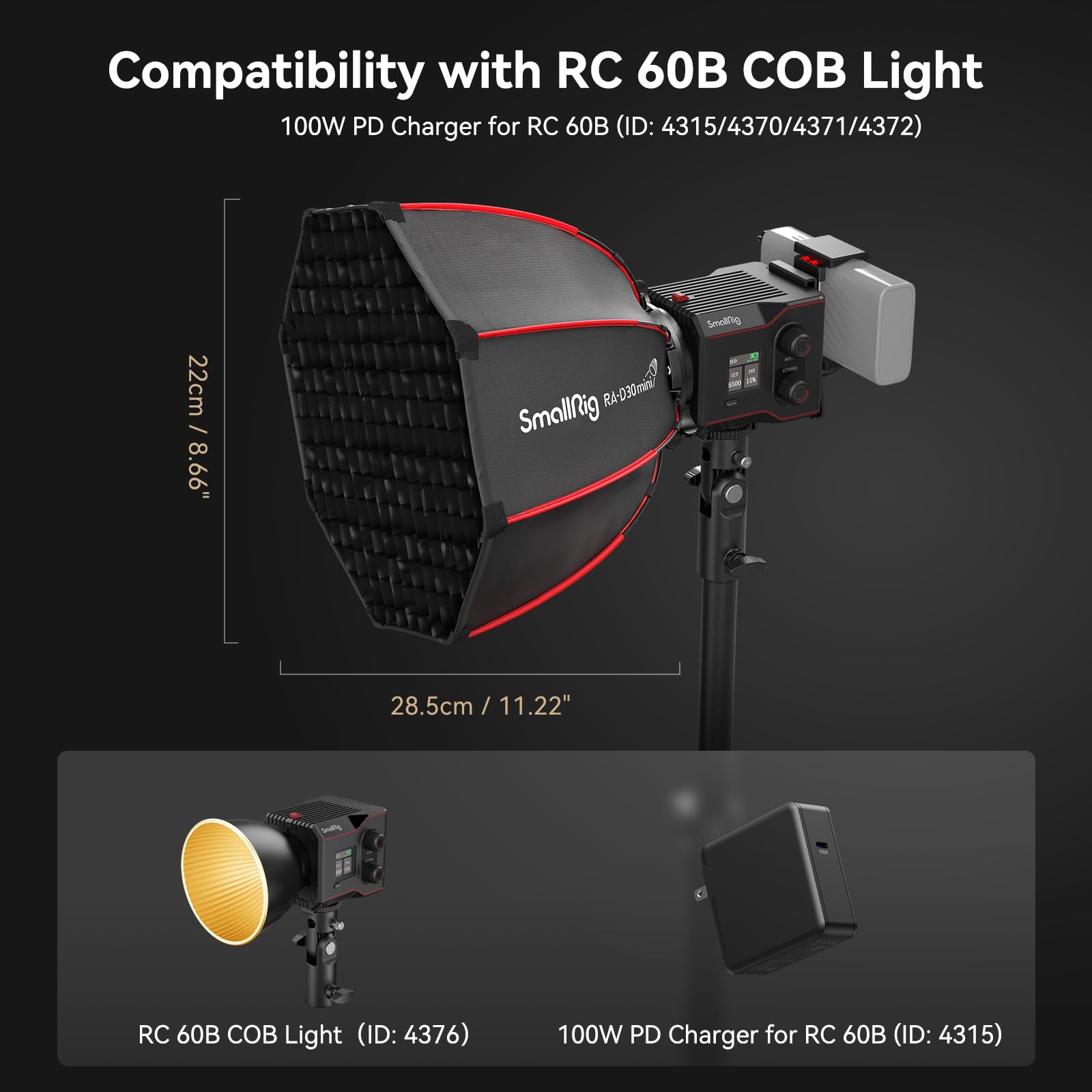 Foto 6 pulgar | Softbox Parabólico Smallrig Mini Ra-d30 De 29 Cm para Luz Rc 60b Cob - Venta Internacional