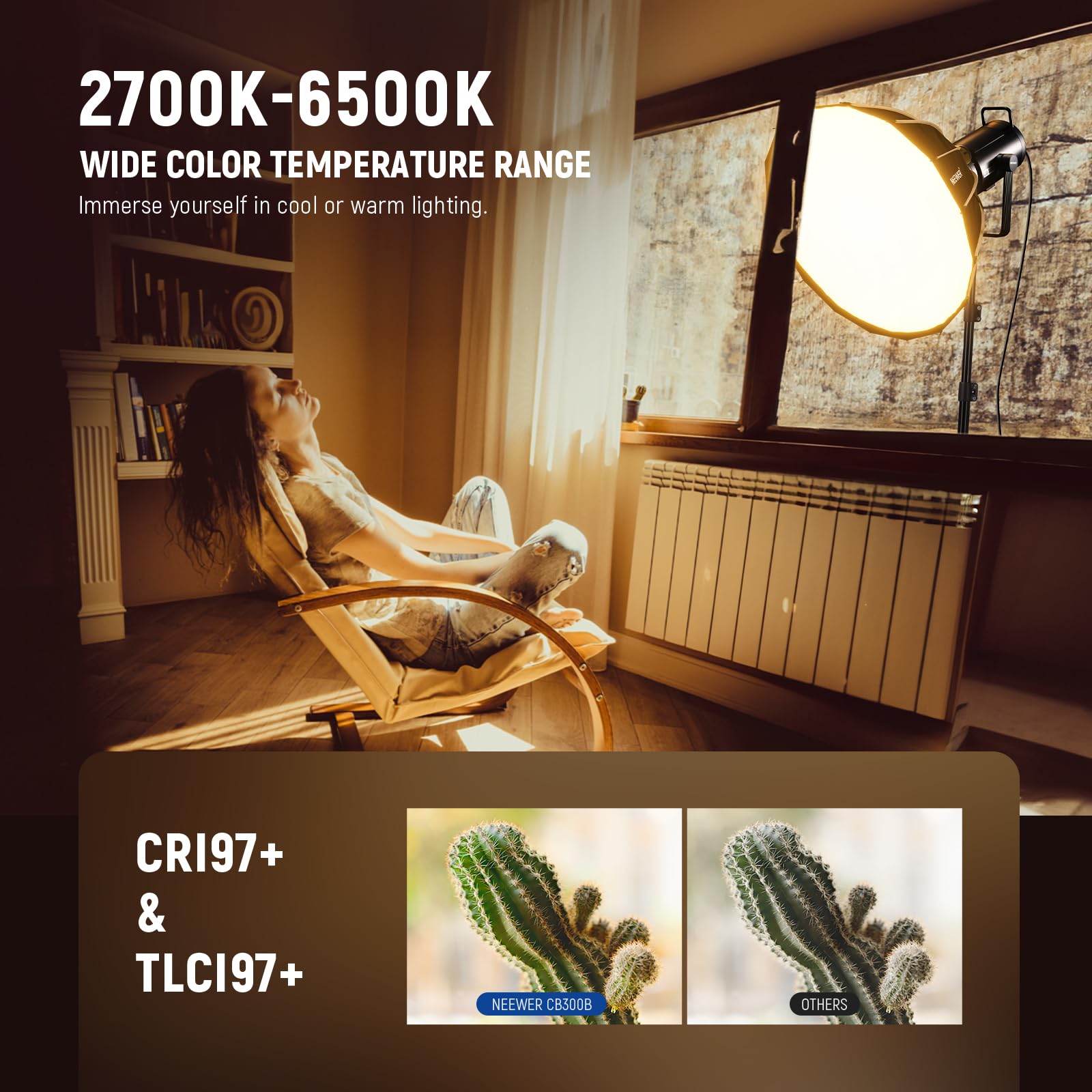 Foto 5 pulgar | Lámpara Led De Vídeo Neewer Cb300b, 320 W, Bicolor, 2700 K-6500 K - Venta Internacional.