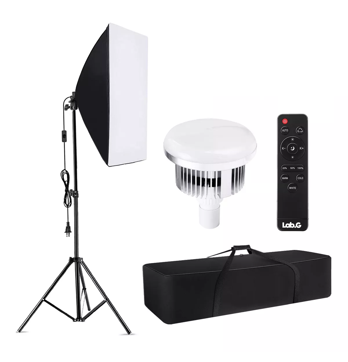 Kit De Luces De Fotografía De Estudio Lab.g Softbox 200cm Negro