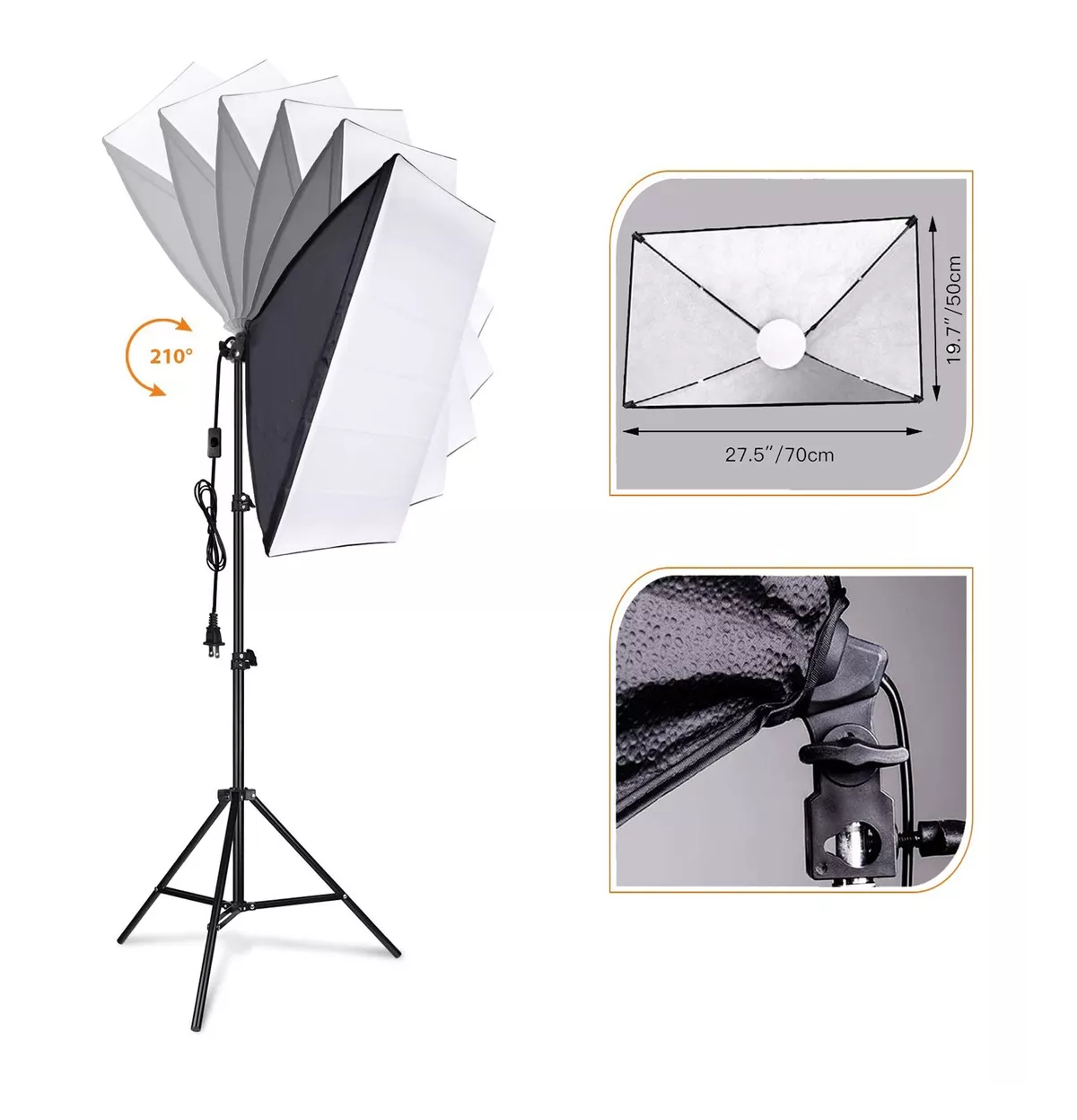 Foto 5 pulgar | Kit De Luces De Fotografía De Estudio Lab.g Softbox 200cm Negro