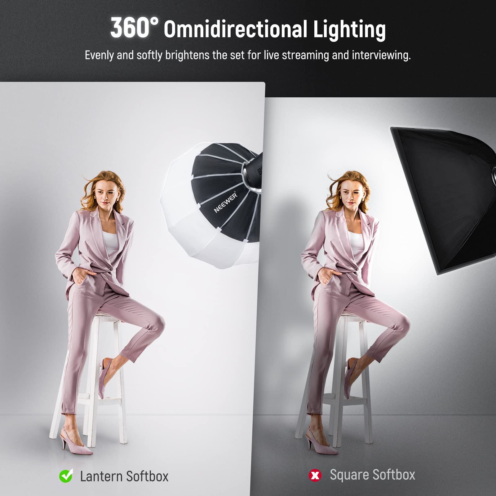 Foto 4 pulgar | Farol Softbox Neewer Ns65l, 65 X 65 X 55 Cm, Para Luz De Vídeo - Venta Internacional.