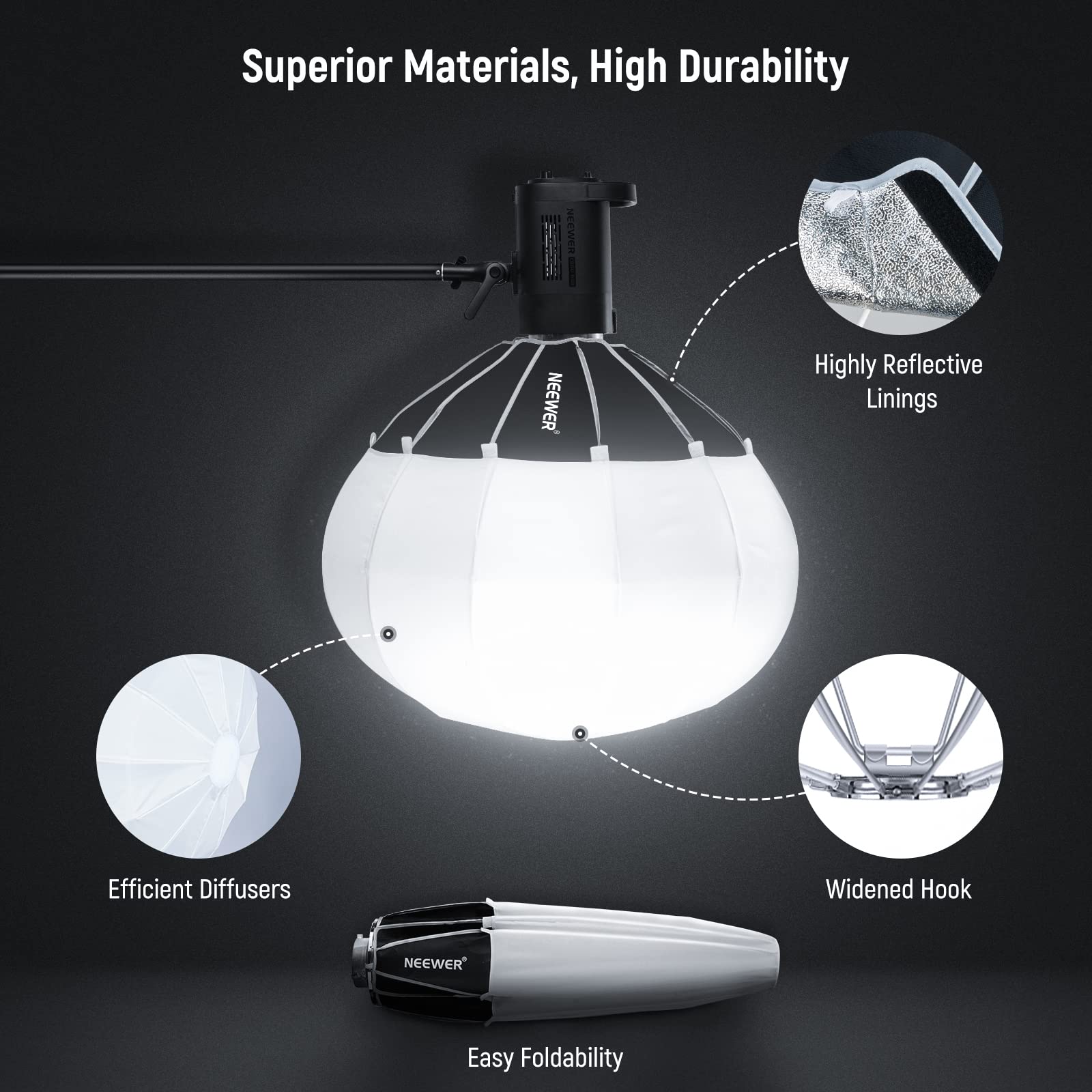 Foto 8 pulgar | Farol Softbox Neewer Ns65l, 65 X 65 X 55 Cm, Para Luz De Vídeo - Venta Internacional.