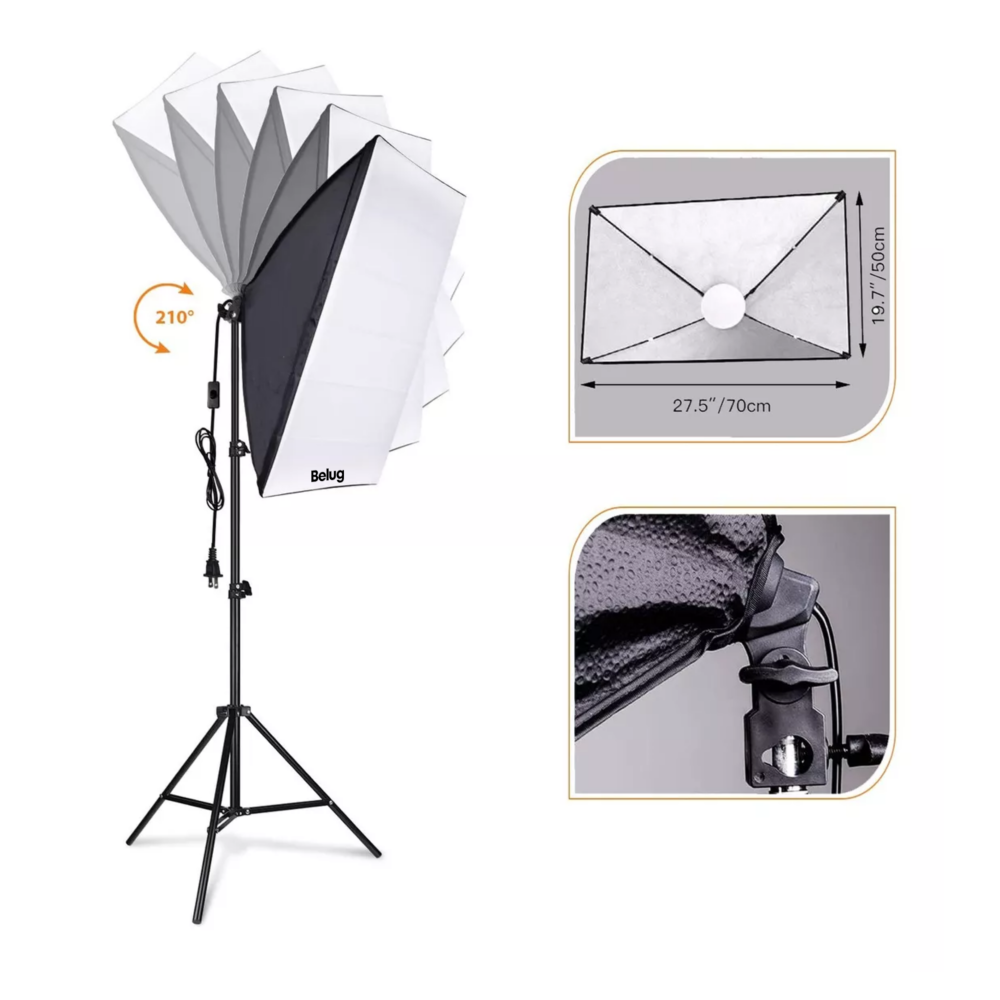 Foto 5 pulgar | Kit De Luces De Fotografía De Estudio Softbox 200cm Belug,  Negro