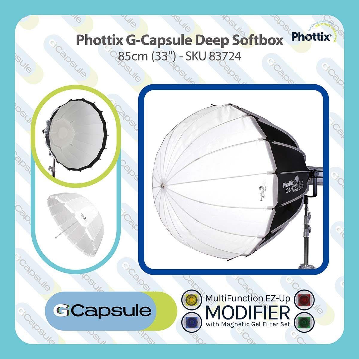Foto 7 pulgar | Softbox Phottix G-capsule De 85 Cm De Profundidad Con Soporte De Filtro De Gel - Venta Internacional.