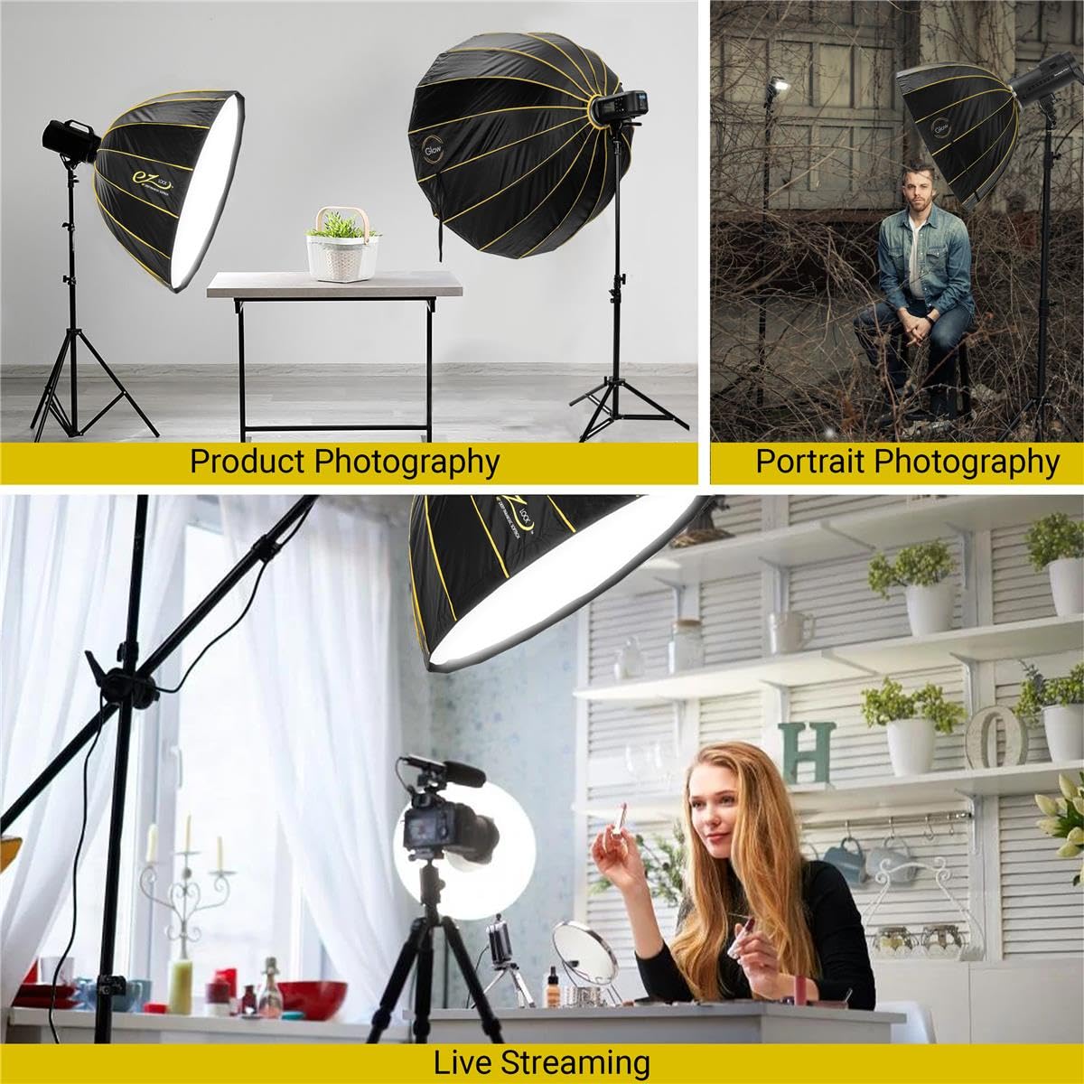 Foto 6 pulgar | Softbox Glow Ez Lock 48 Deep Parabolic Quick Con Accesorios - Venta Internacional.