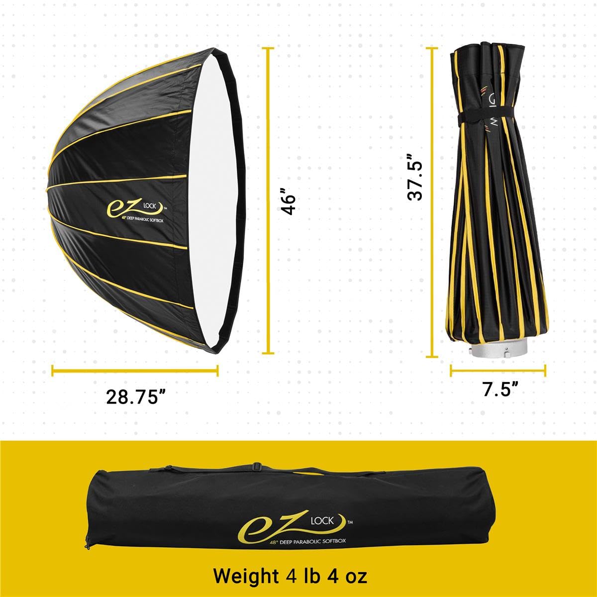 Foto 6 | Softbox Glow Ez Lock 48 Deep Parabolic Quick Con Accesorios - Venta Internacional.