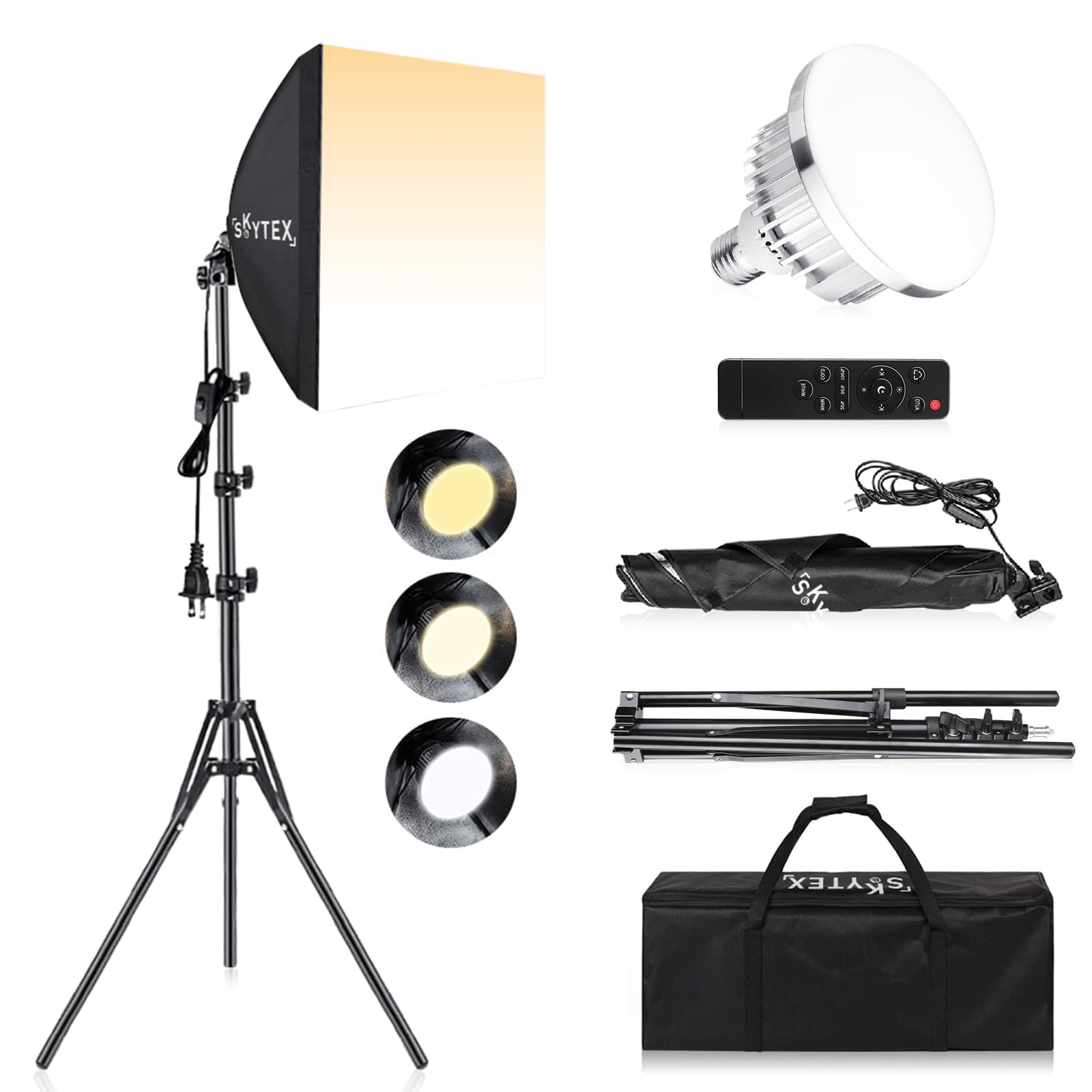 Kit De Iluminación Softbox Skytex Soft Box De 40 X 40 Cm Con Led De 85 W - Venta Internacional.
