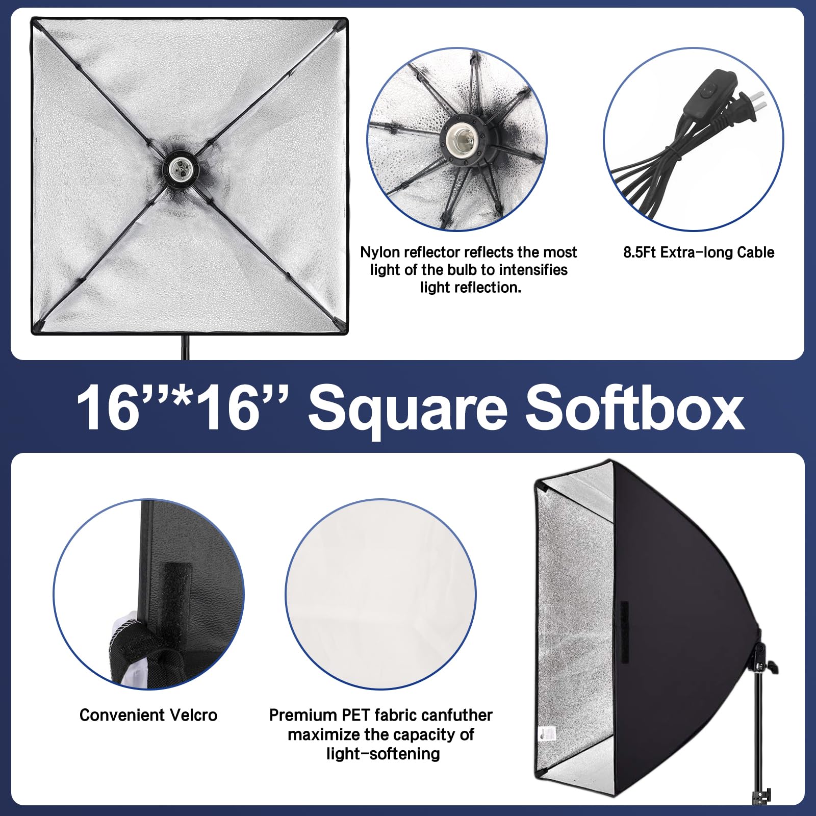 Foto 4 | Kit De Iluminación Softbox Skytex Soft Box De 40 X 40 Cm Con Led De 85 W - Venta Internacional.