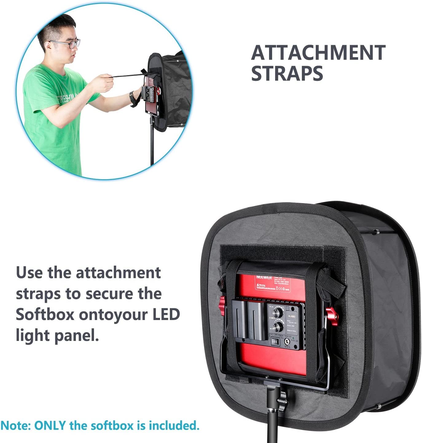 Foto 7 | Softbox Para Panel De Luz Led Neewer 660/530/480 Con Bolsa - Venta Internacional.