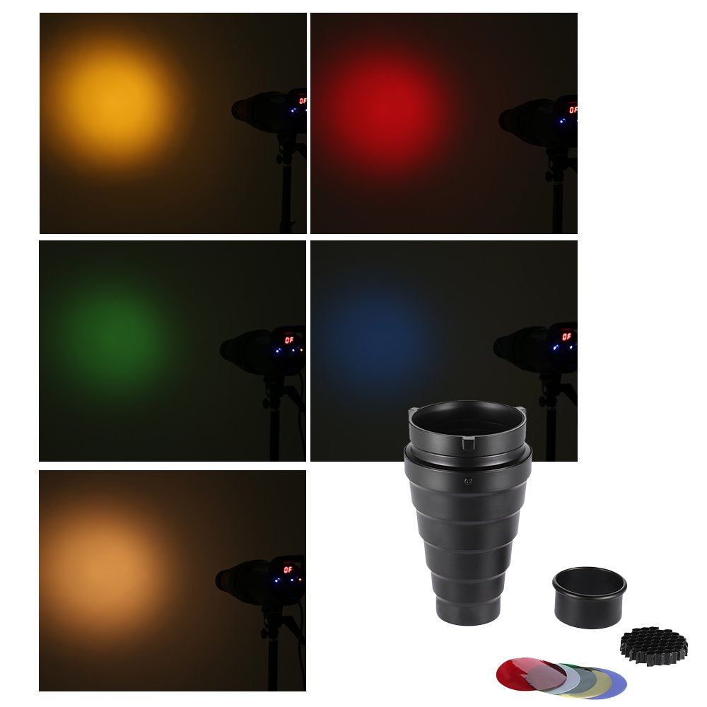 Foto 7 pulgar | Iluminación Fotográfica Snoot Andoer Bowens Mount Con Filtro - Venta Internacional.