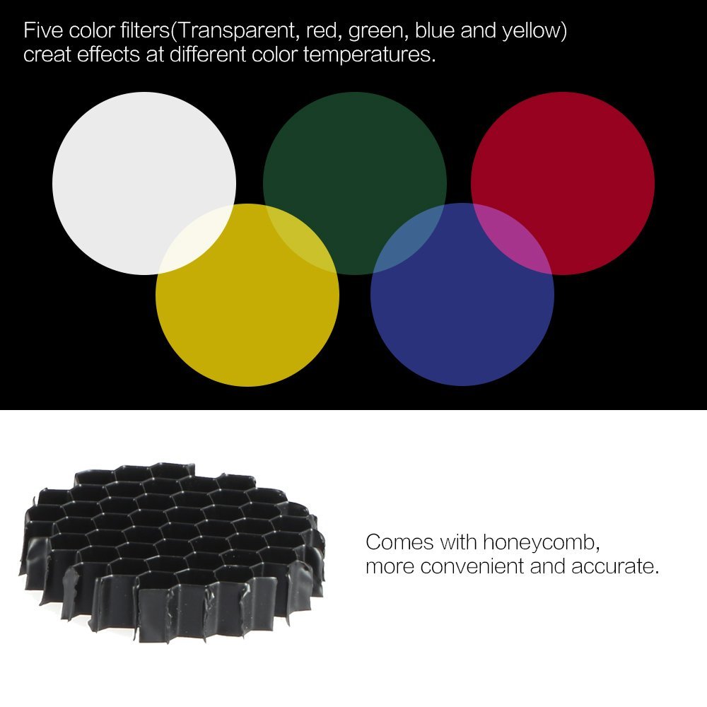 Foto 7 | Iluminación Fotográfica Snoot Andoer Bowens Mount Con Filtro - Venta Internacional.