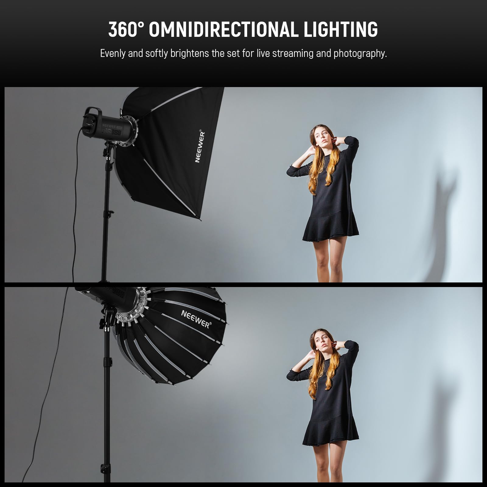 Foto 4 pulgar | Softbox Neewer Ns55p Parabólico De 55 Cm Con Difusores, Rejilla Y Bolsa - Venta Internacional.