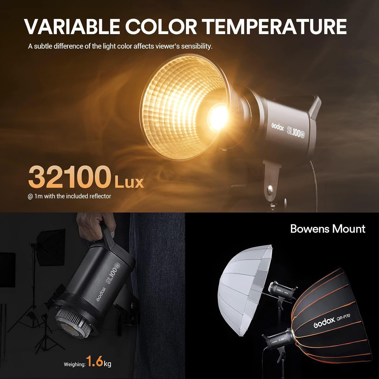 Foto 5 pulgar | Lámpara De Vídeo Led Godox Sl100bi De 100 W Bicolor Con Mando A Distancia - Venta Internacional.