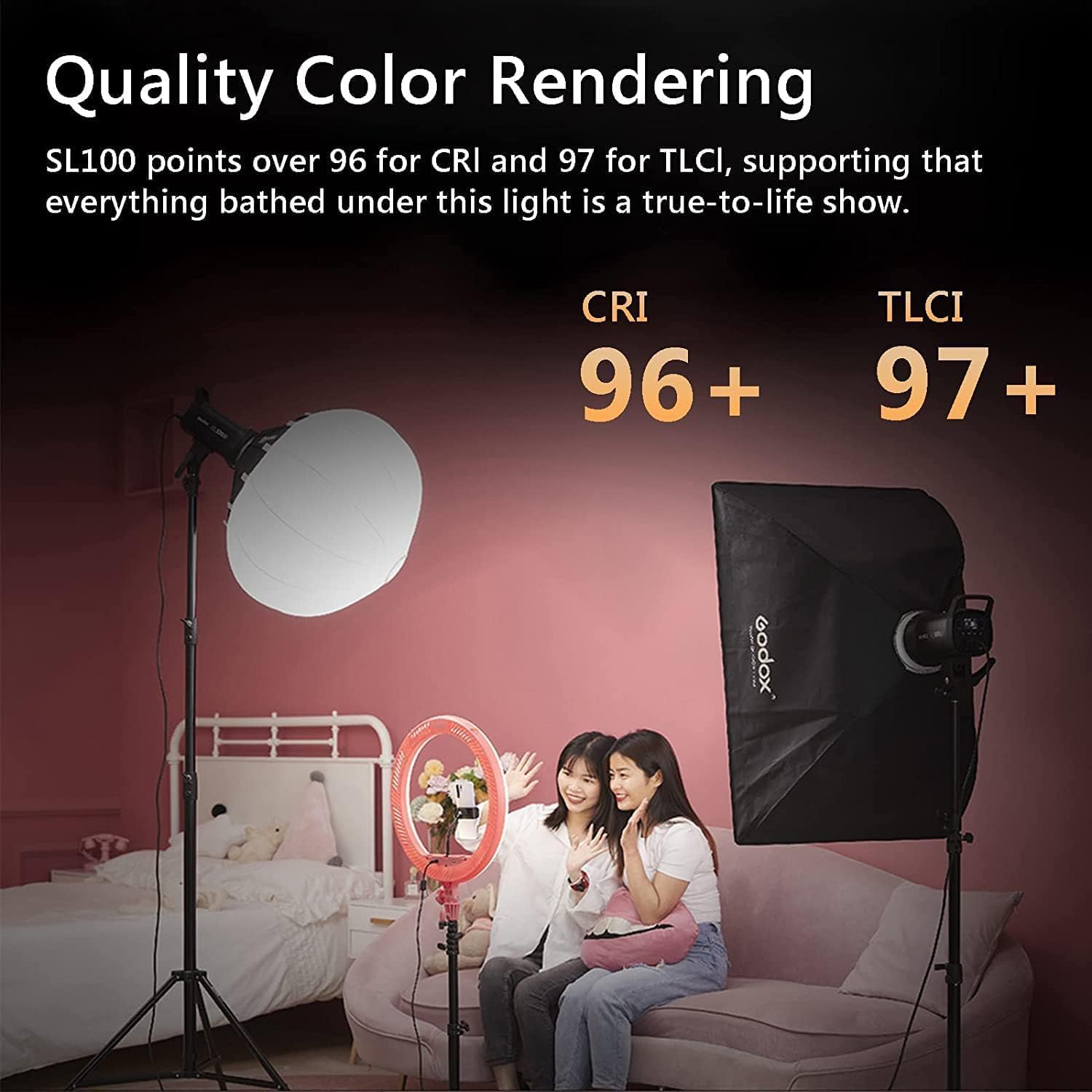 Foto 7 pulgar | Lámpara De Vídeo Led Godox Sl100bi De 100 W Bicolor Con Mando A Distancia - Venta Internacional.