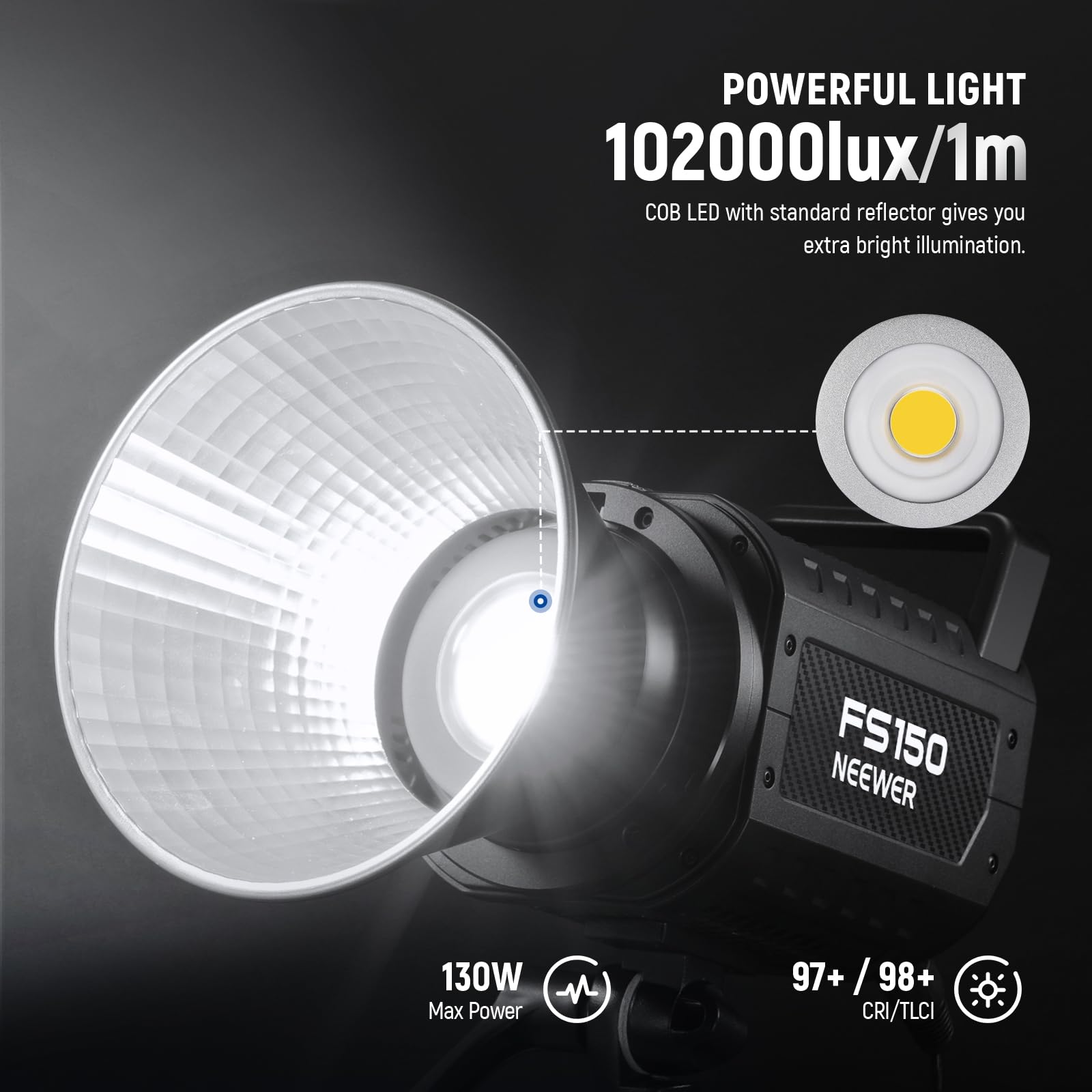 Foto 3 pulgar | Lámpara De Vídeo Led Neewer Fs150 130w 5600k Cri97+ Con 9 Efectos - Venta Internacional.