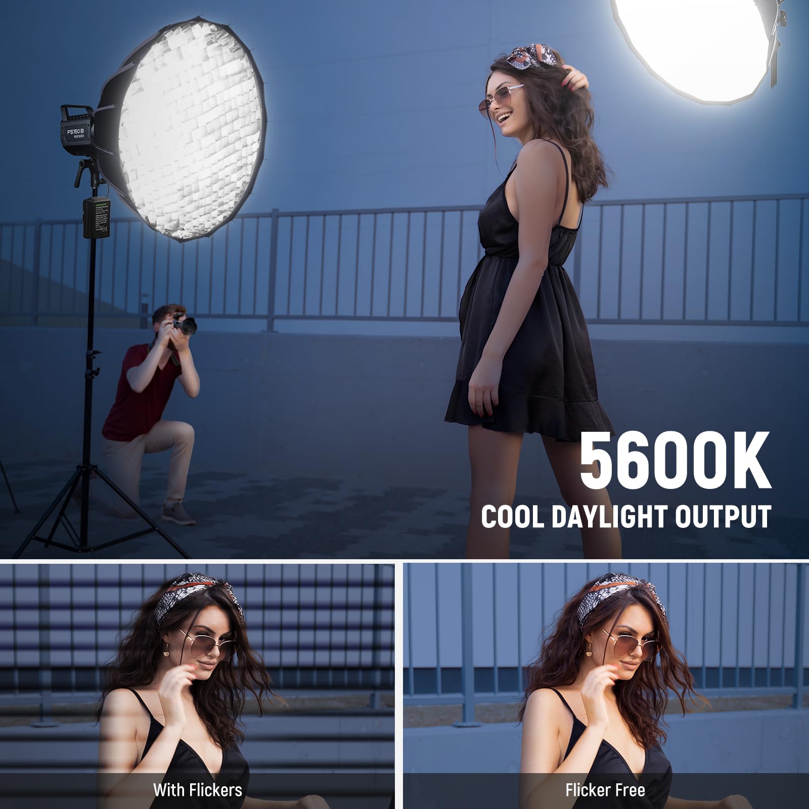 Foto 4 | Lámpara De Vídeo Led Neewer Fs150 130w 5600k Cri97+ Con 9 Efectos - Venta Internacional.