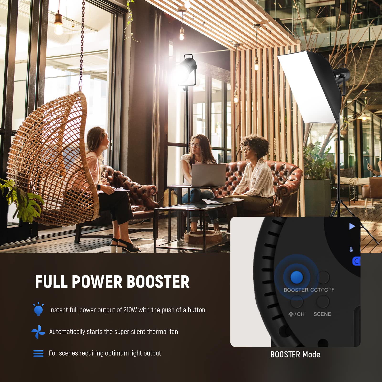 Foto 7 pulgar | Lámpara Led De Vídeo Neewer Cb200b 210w 9000lux 2700k-6500k - Venta Internacional.