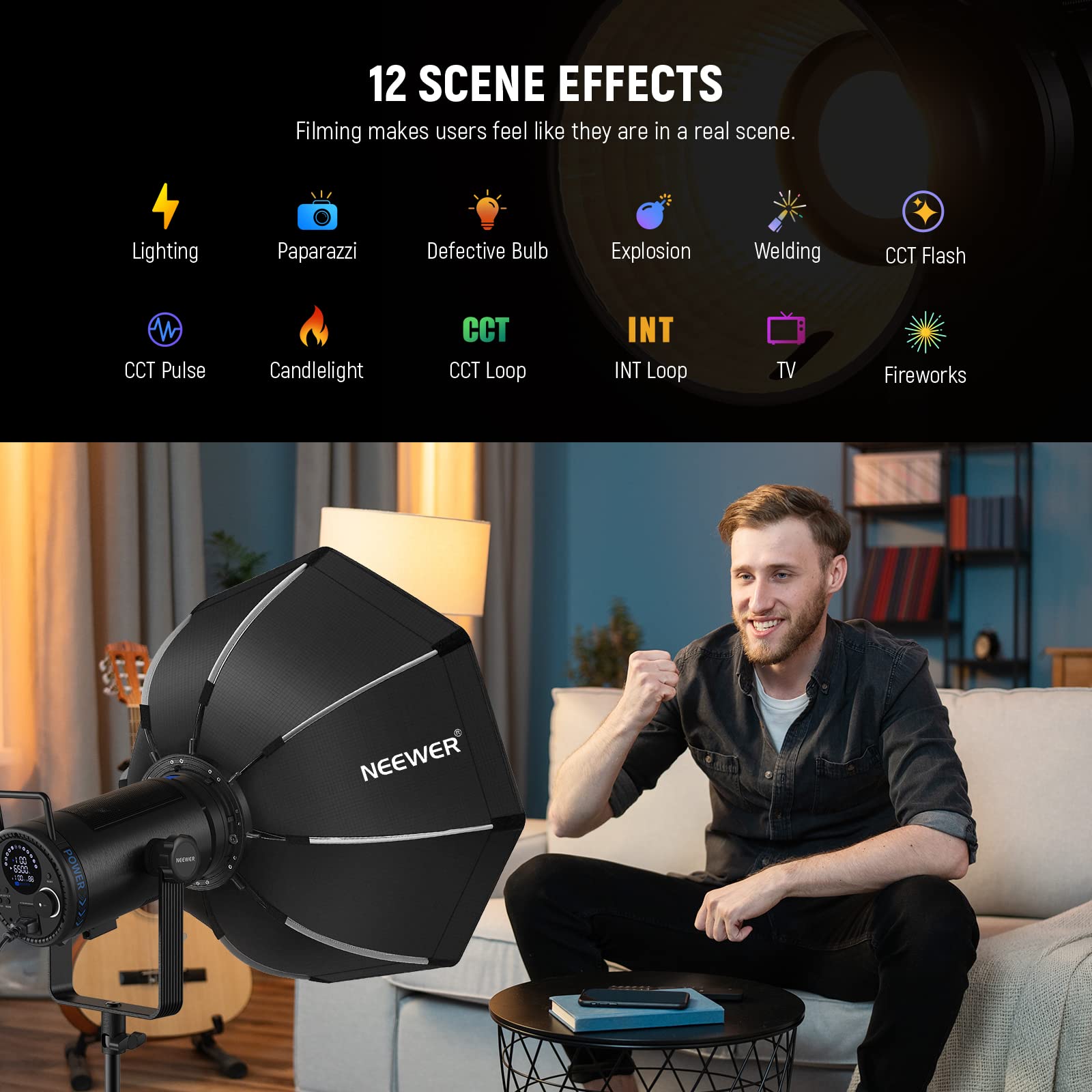 Foto 8 pulgar | Lámpara Led De Vídeo Neewer Cb200b 210w 9000lux 2700k-6500k - Venta Internacional.