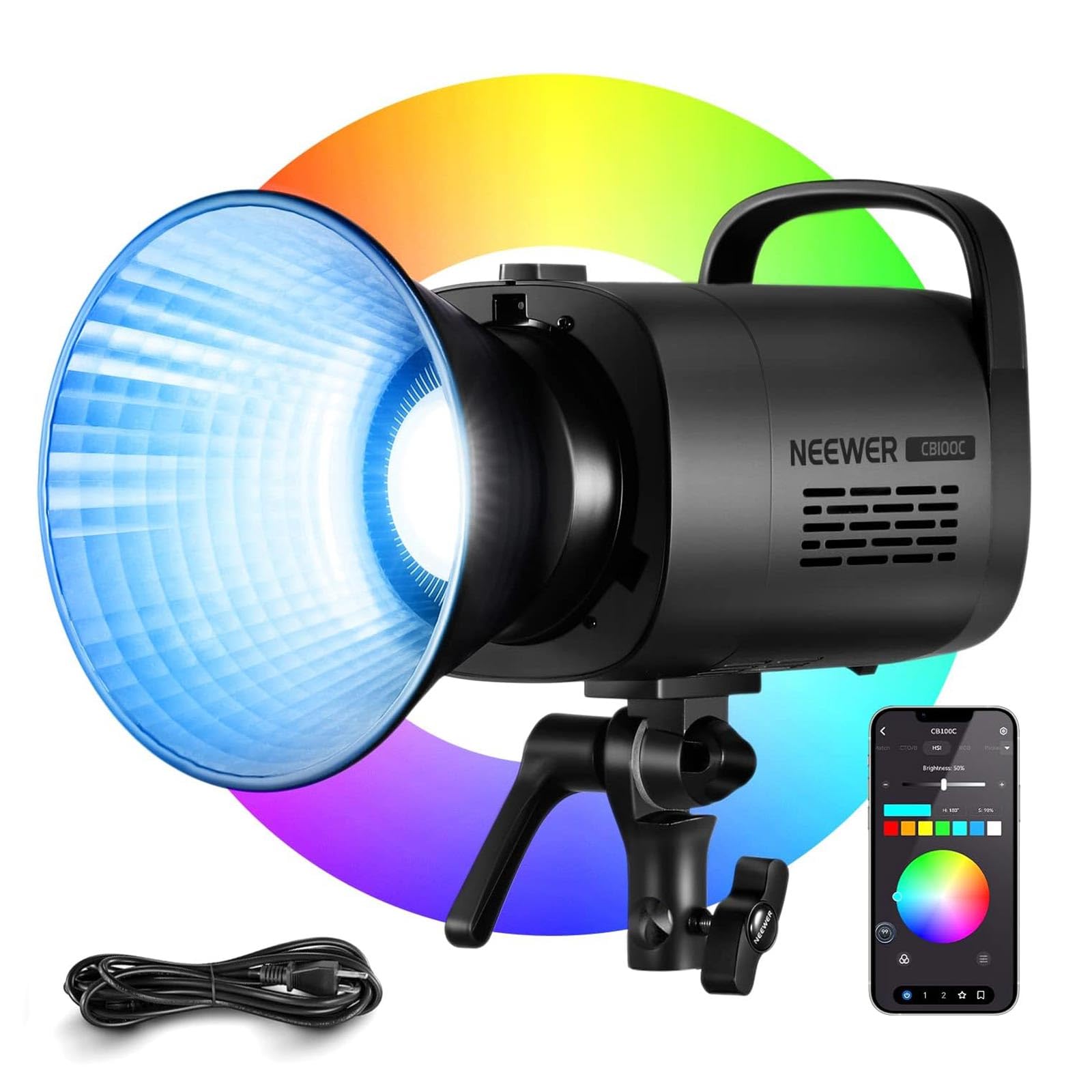 Foto 2 pulgar | Lámpara Led De Vídeo Neewer Cb100c 130w Rgb 2700k-6500k Con Control - Venta Internacional.